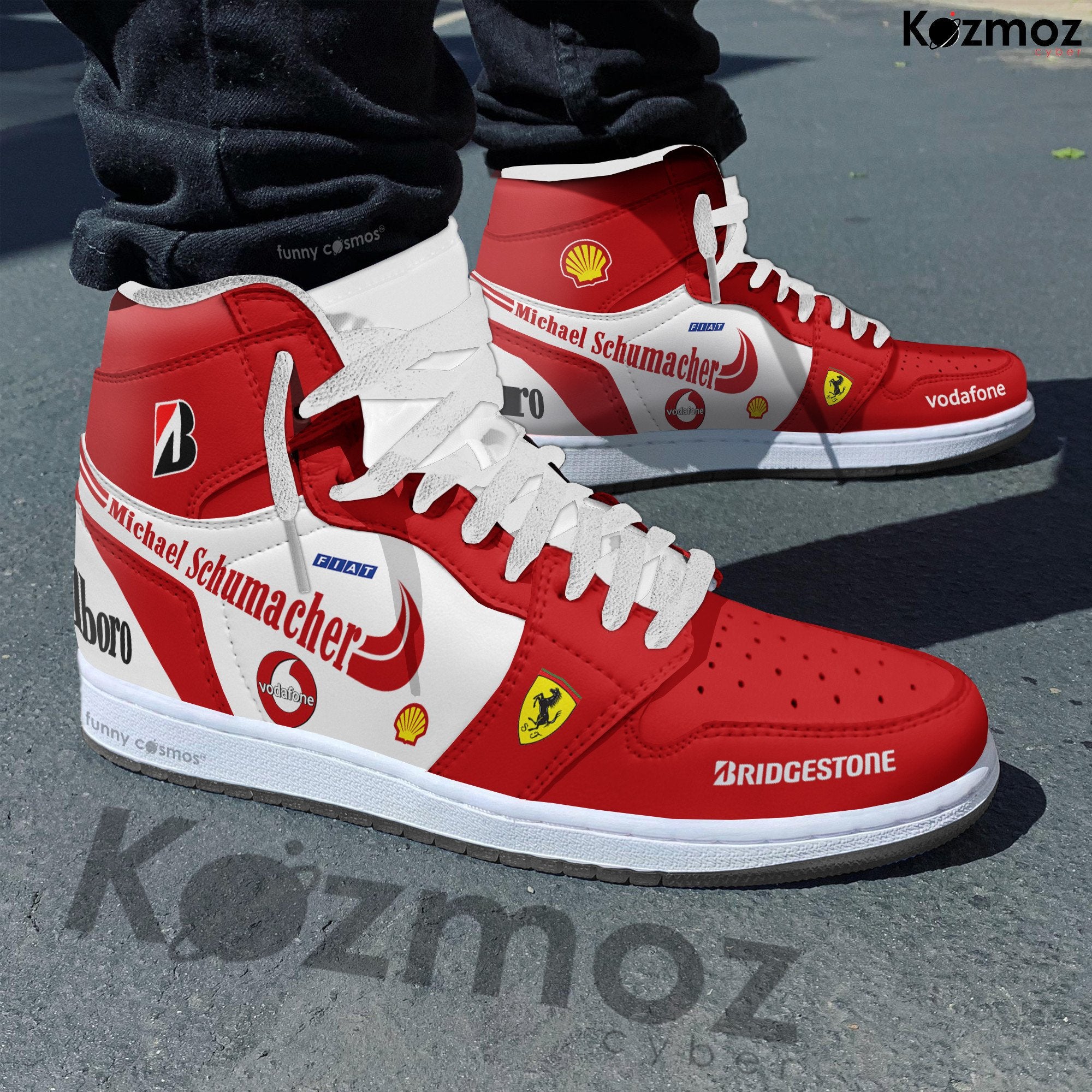 Ideafootwear Michael Schumacher AJ1 High Sneakers Shoes For Men And Women