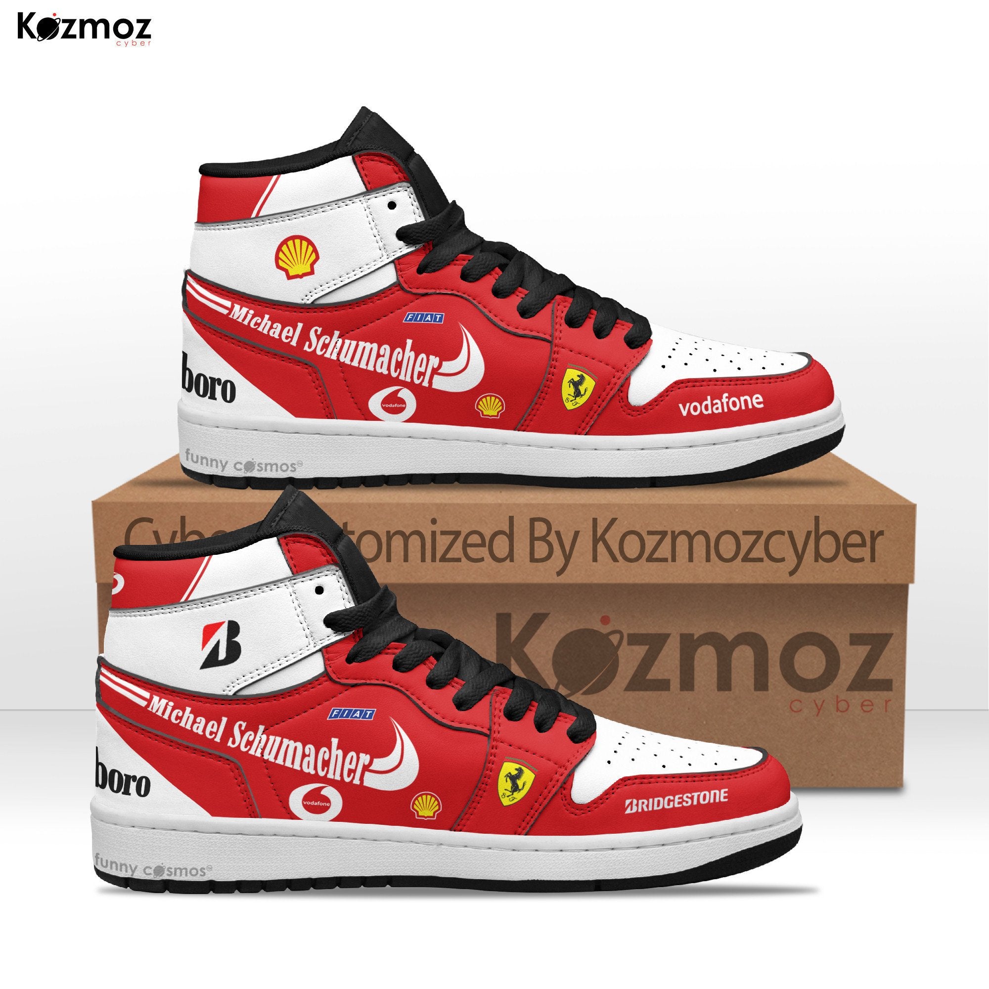 Ideafootwear Michael Schumacher AJ1 High Sneakers Shoes For Men And Women