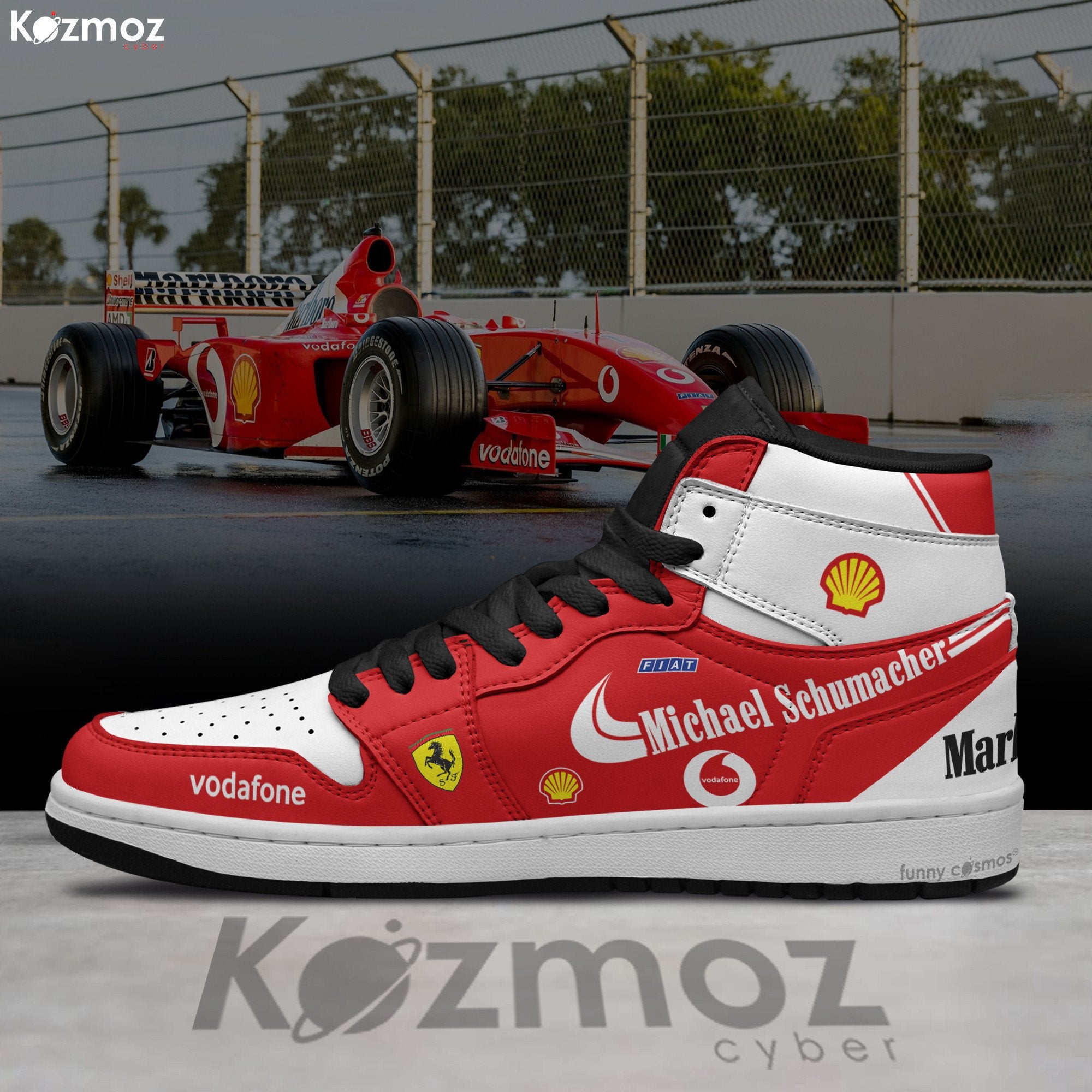 Ideafootwear Michael Schumacher AJ1 High Sneakers Shoes For Men And Women