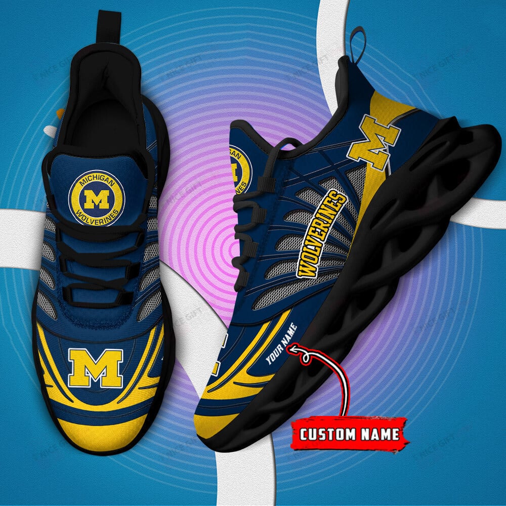 Ideafootwear Michigan Wolverines Max Soul Shoes Sneakers For Men And Women