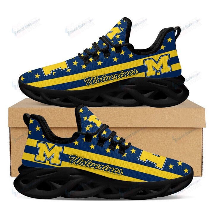 Ideafootwear Michigan Wolverines Max Soul Shoes Sneakers For Men And Women