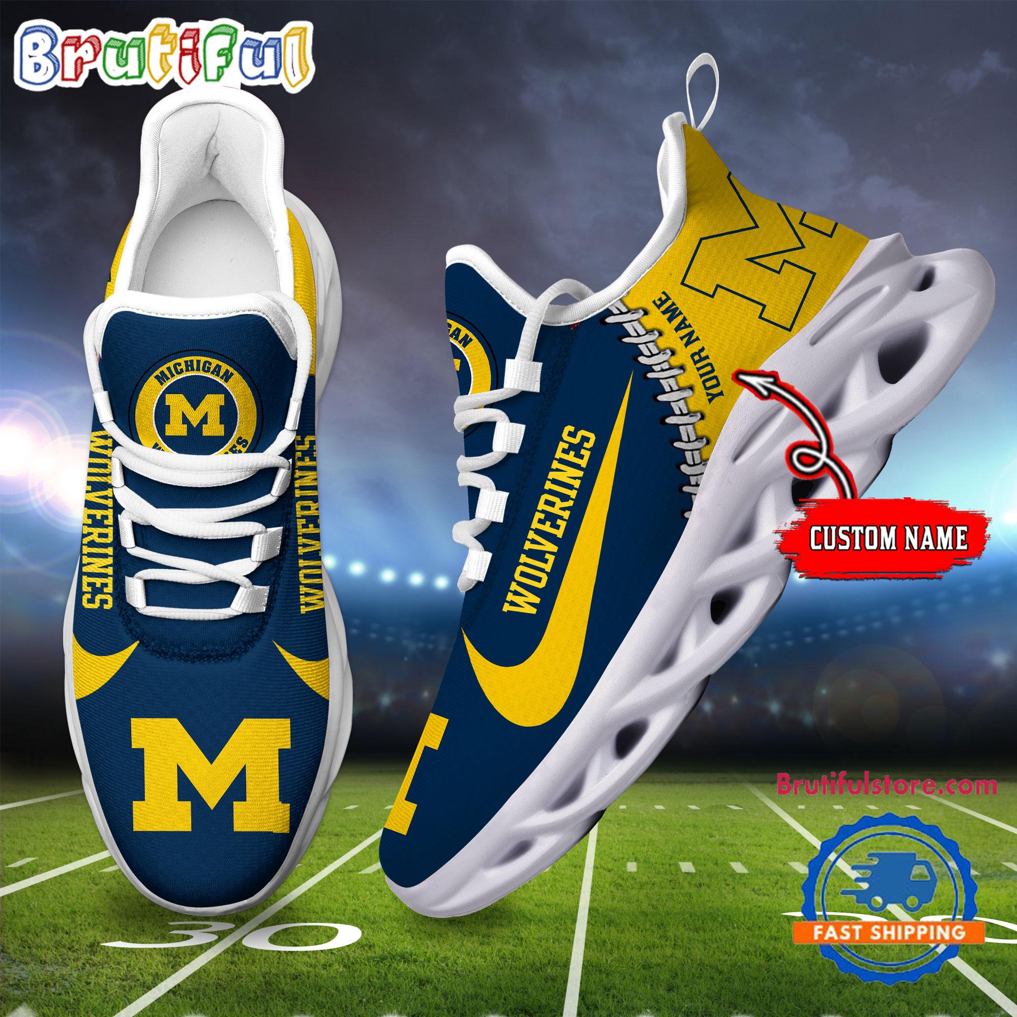 Ideafootwear Michigan Wolverines Max Soul Shoes Sneakers For Men And Women