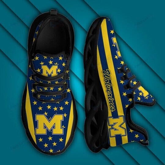 Ideafootwear Michigan Wolverines Max Soul Shoes Sneakers For Men And Women