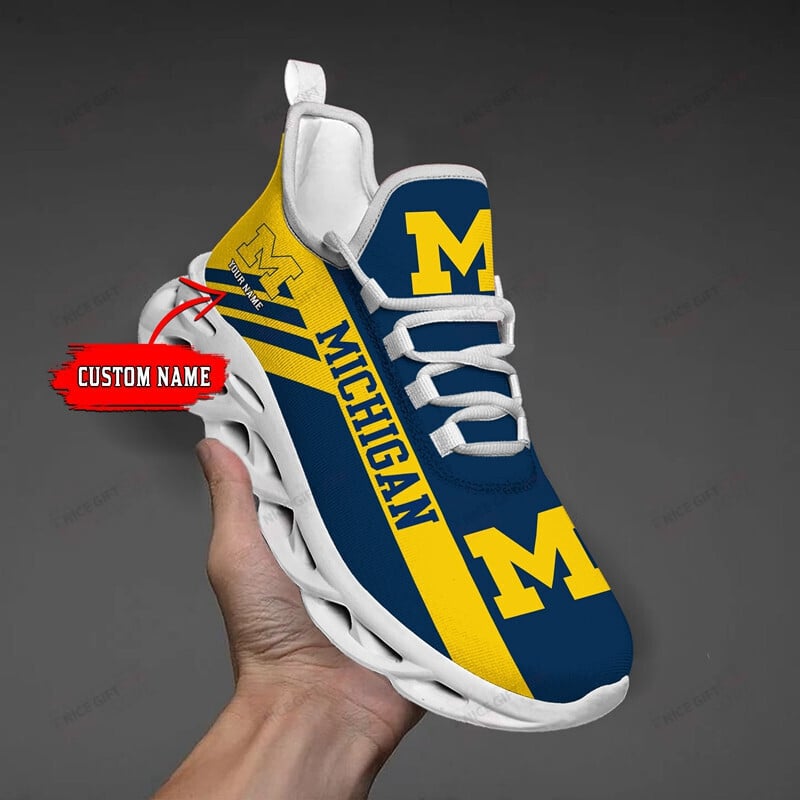 Ideafootwear Michigan Wolverines Max Soul Shoes Sneakers For Men And Women