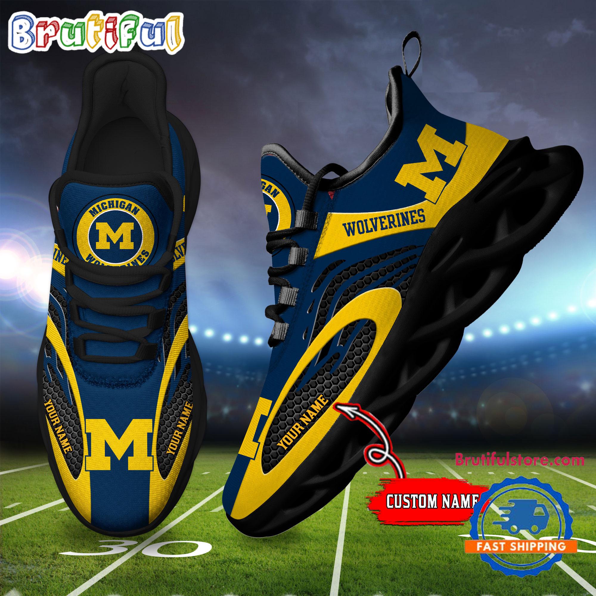 Ideafootwear Michigan Wolverines Max Soul Shoes Sneakers For Men And Women