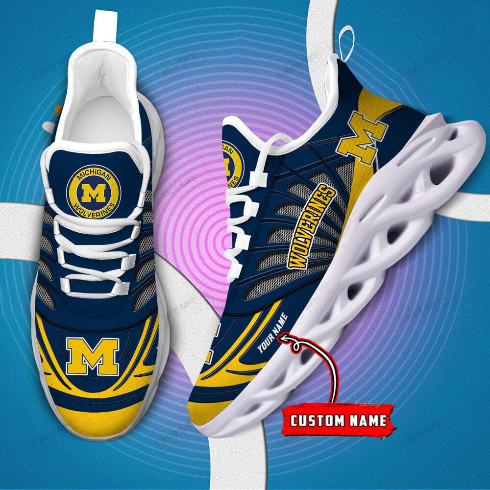 Ideafootwear Michigan Wolverines Max Soul Shoes Sneakers For Men And Women