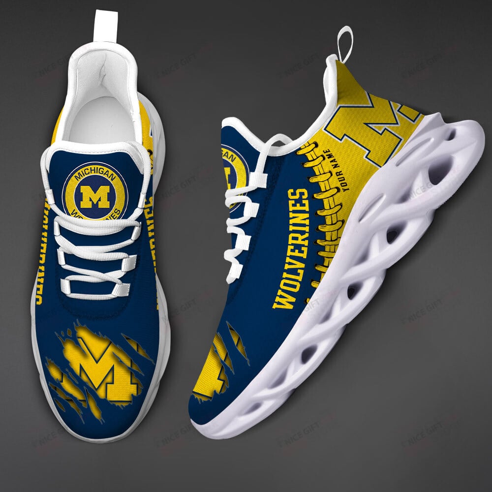 Ideafootwear Michigan Wolverines Max Soul Shoes Sneakers For Men And Women