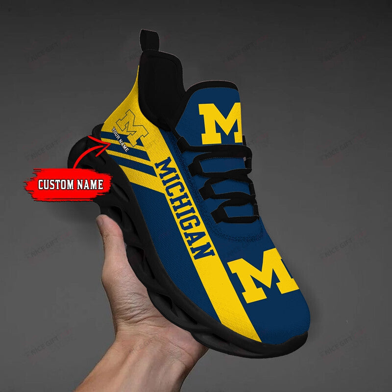 Ideafootwear Michigan Wolverines Max Soul Shoes Sneakers For Men And Women