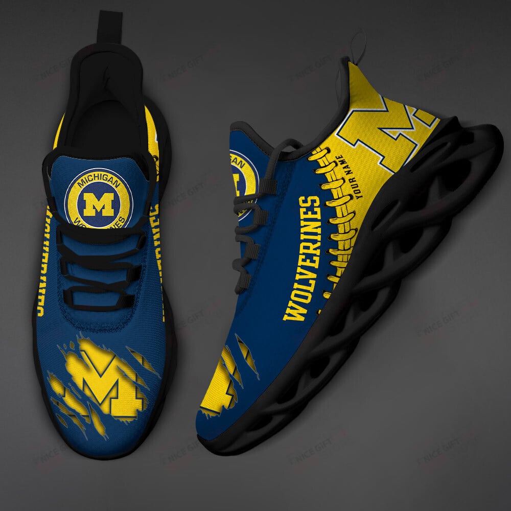 Ideafootwear Michigan Wolverines Max Soul Shoes Sneakers For Men And Women