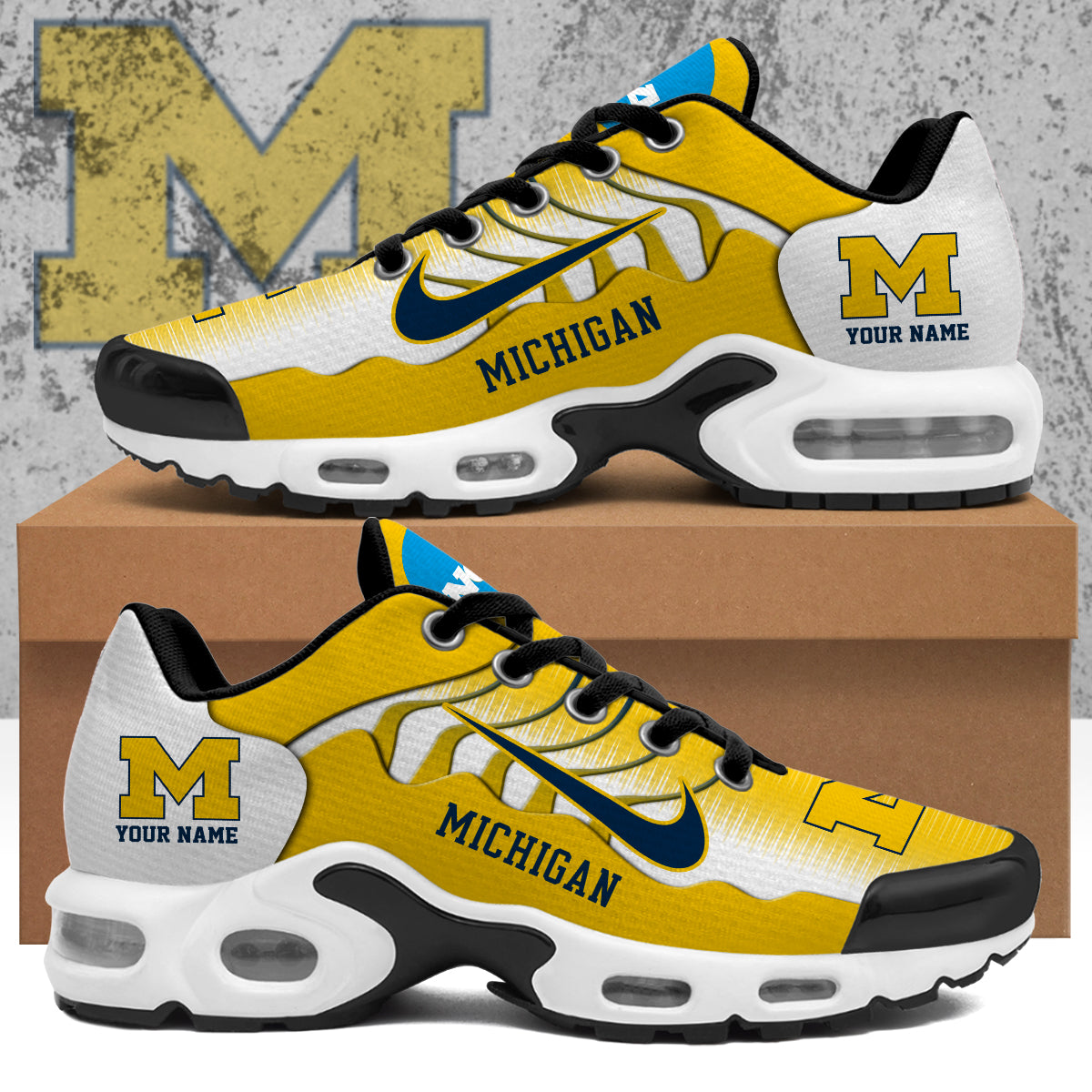 Ideafootwear Michigan Wolverines TN Shoes Sneakers For Men And Women