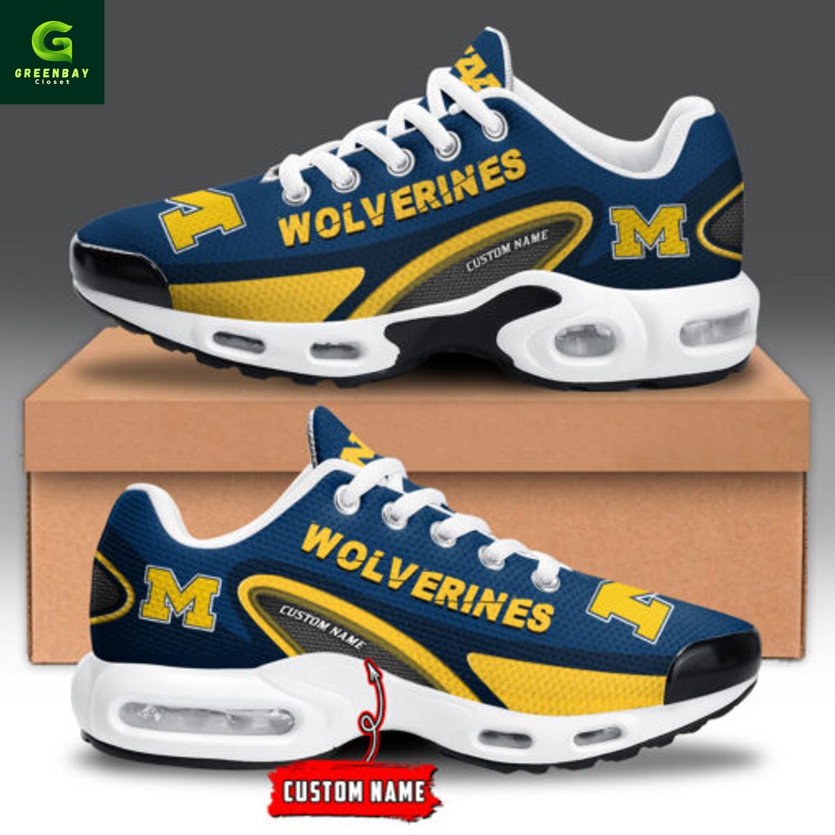 Ideafootwear Michigan Wolverines TN Shoes Sneakers For Men And Women