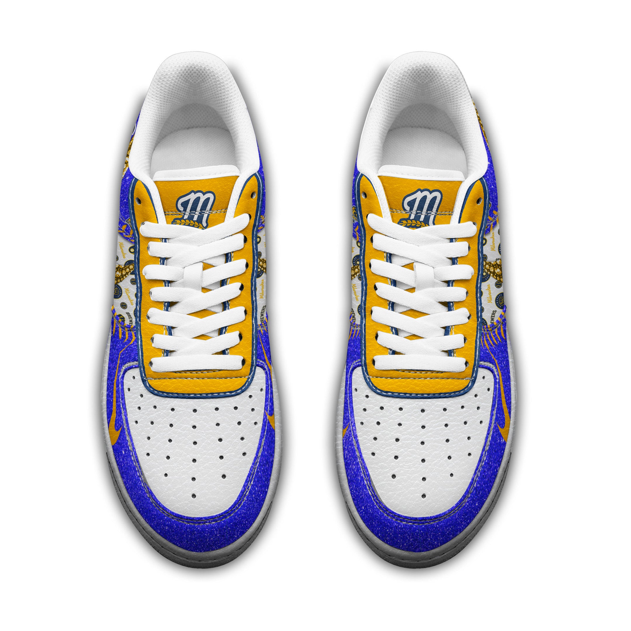 Ideafootwear Milwaukee Brewers Air Low-Top Sneakers Shoes For Men And Women 2