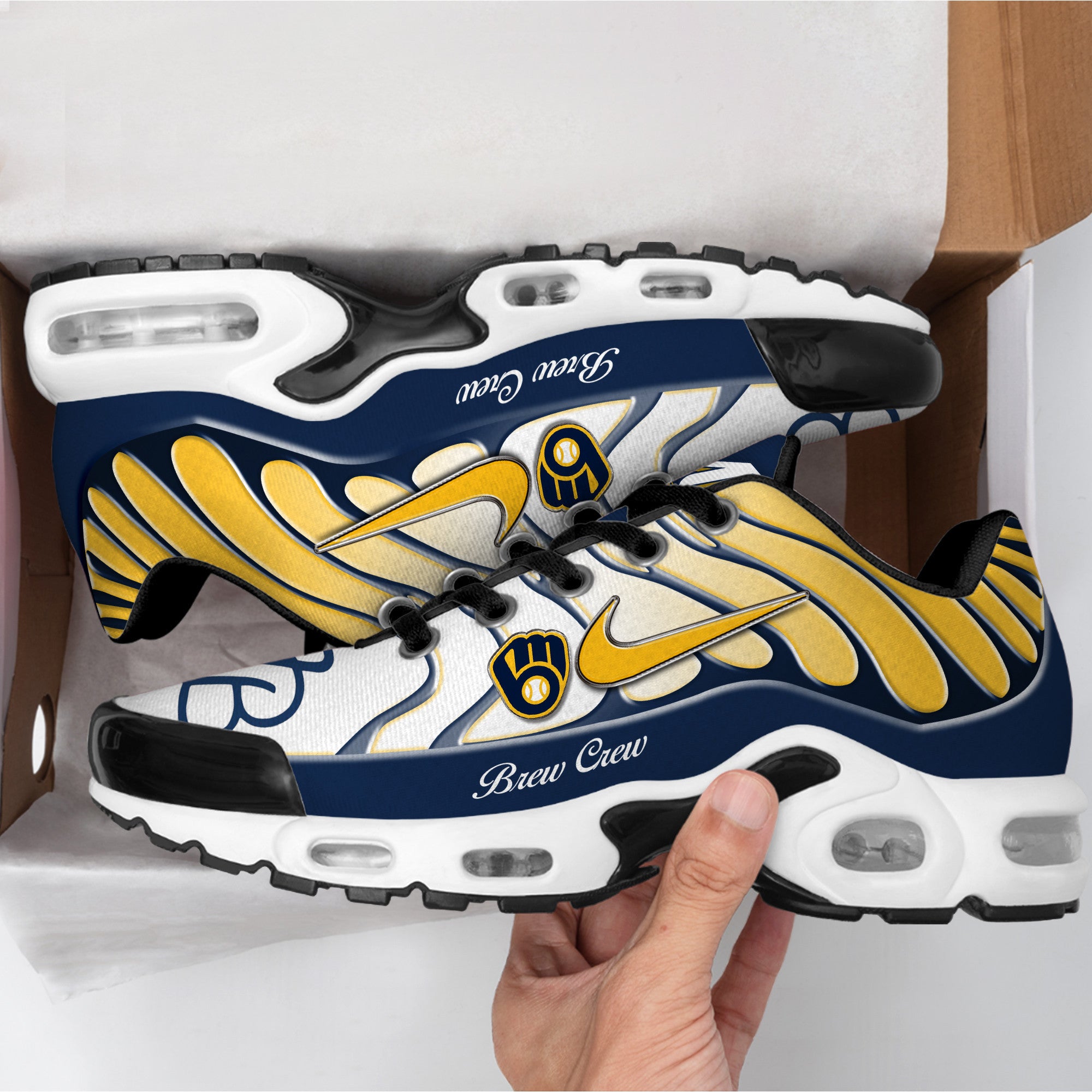 Ideafootwear Milwaukee Brewers TN Shoes Sneakers For Men And Women