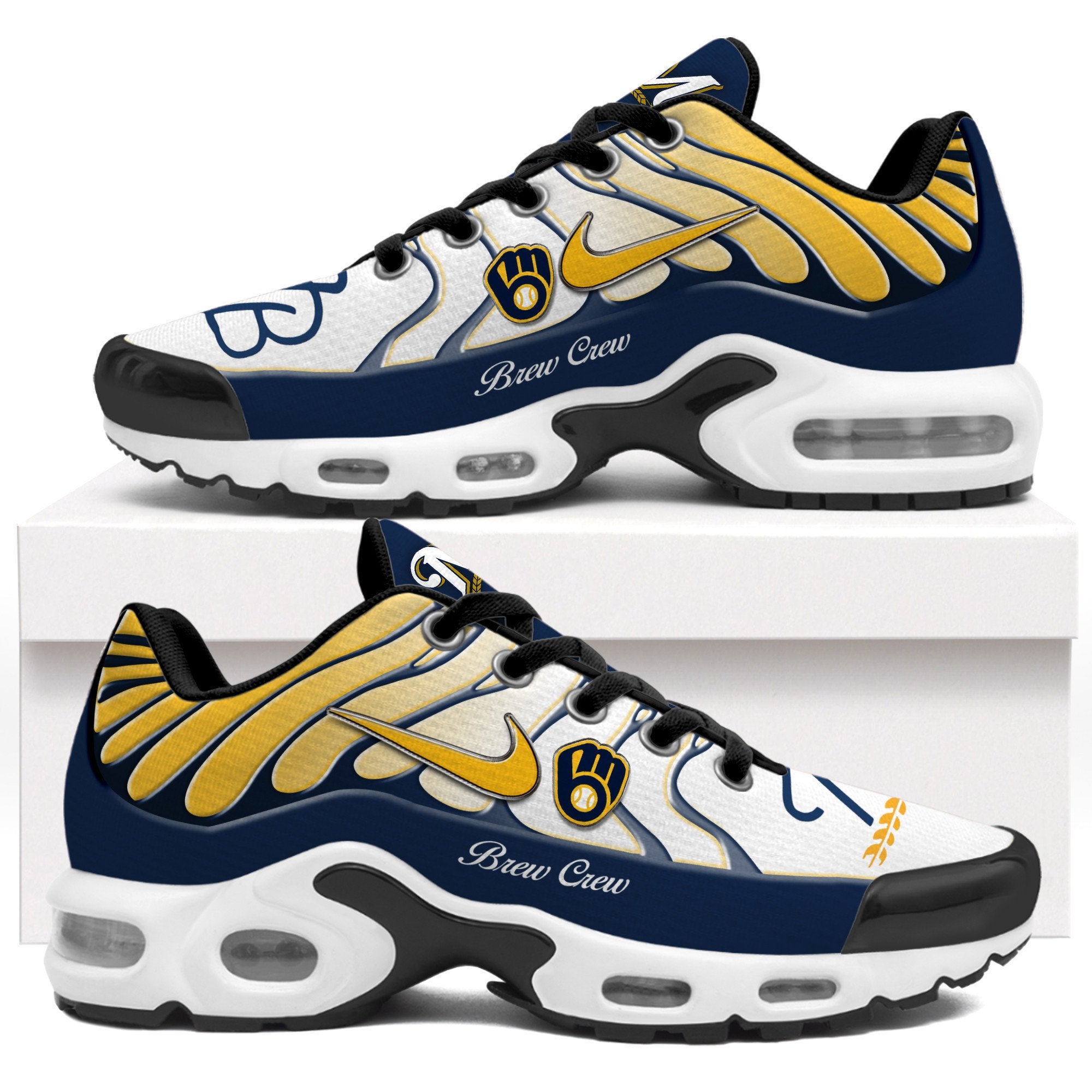 Ideafootwear Milwaukee Brewers TN Shoes Sneakers For Men And Women
