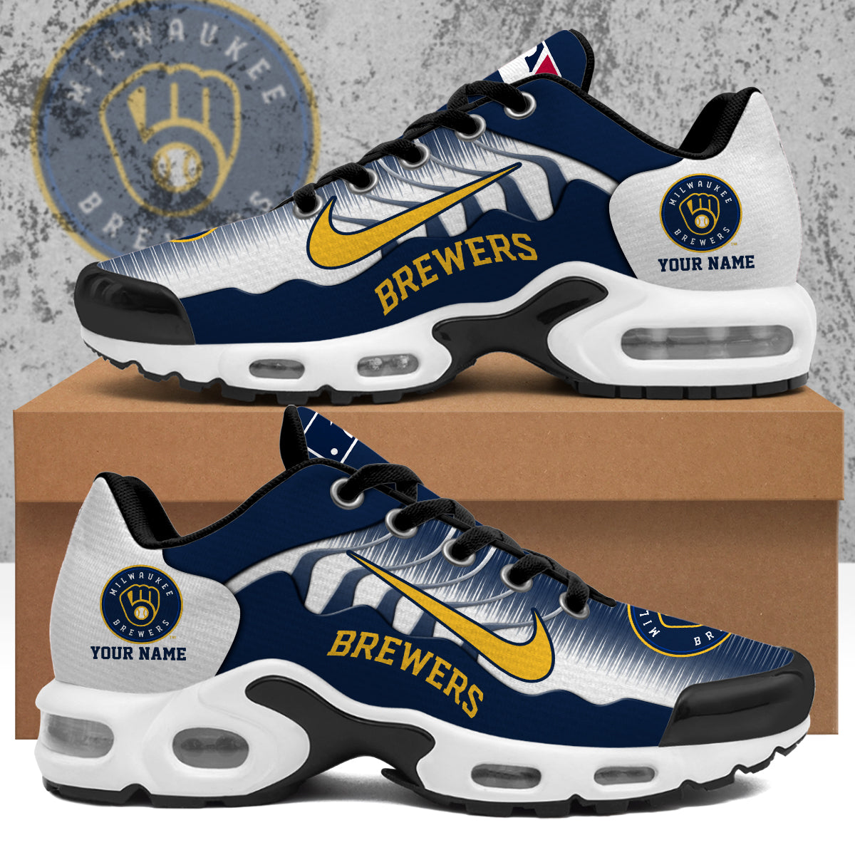 Ideafootwear Milwaukee Brewers TN Shoes Sneakers For Men And Women