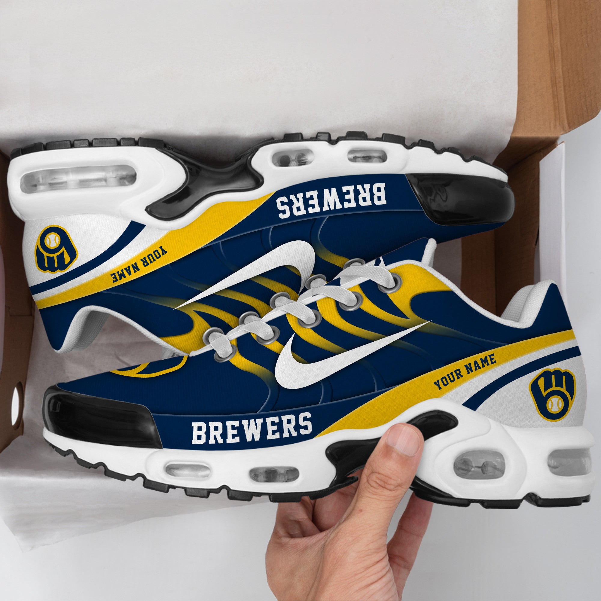 Ideafootwear Milwaukee Brewers TN Shoes Sneakers For Men And Women