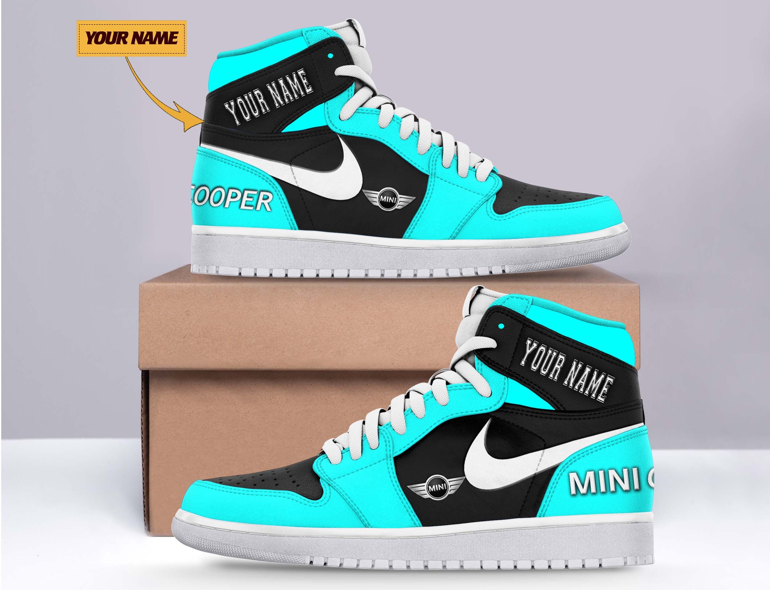 Ideafootwear Mini cooper AJ1 High Sneakers Shoes For Men And Women