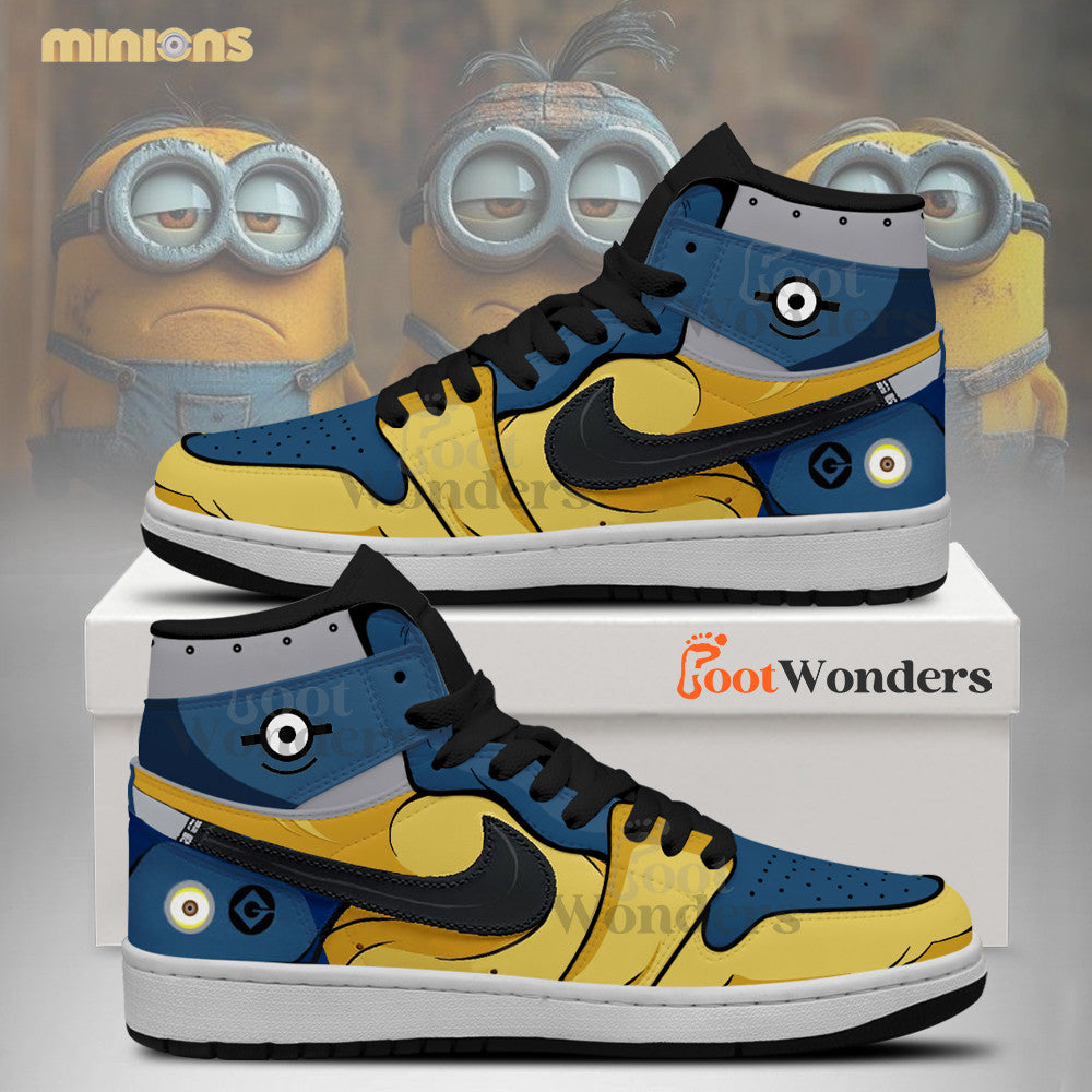 Ideafootwear Minion AJ1 High Sneakers Shoes For Men And Women