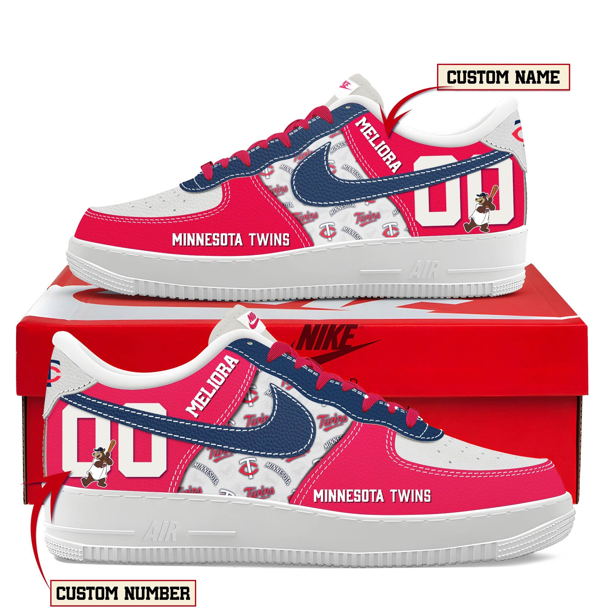 Ideafootwear Minnesota Twins Air Low-Top Sneakers Shoes For Men And Women 1