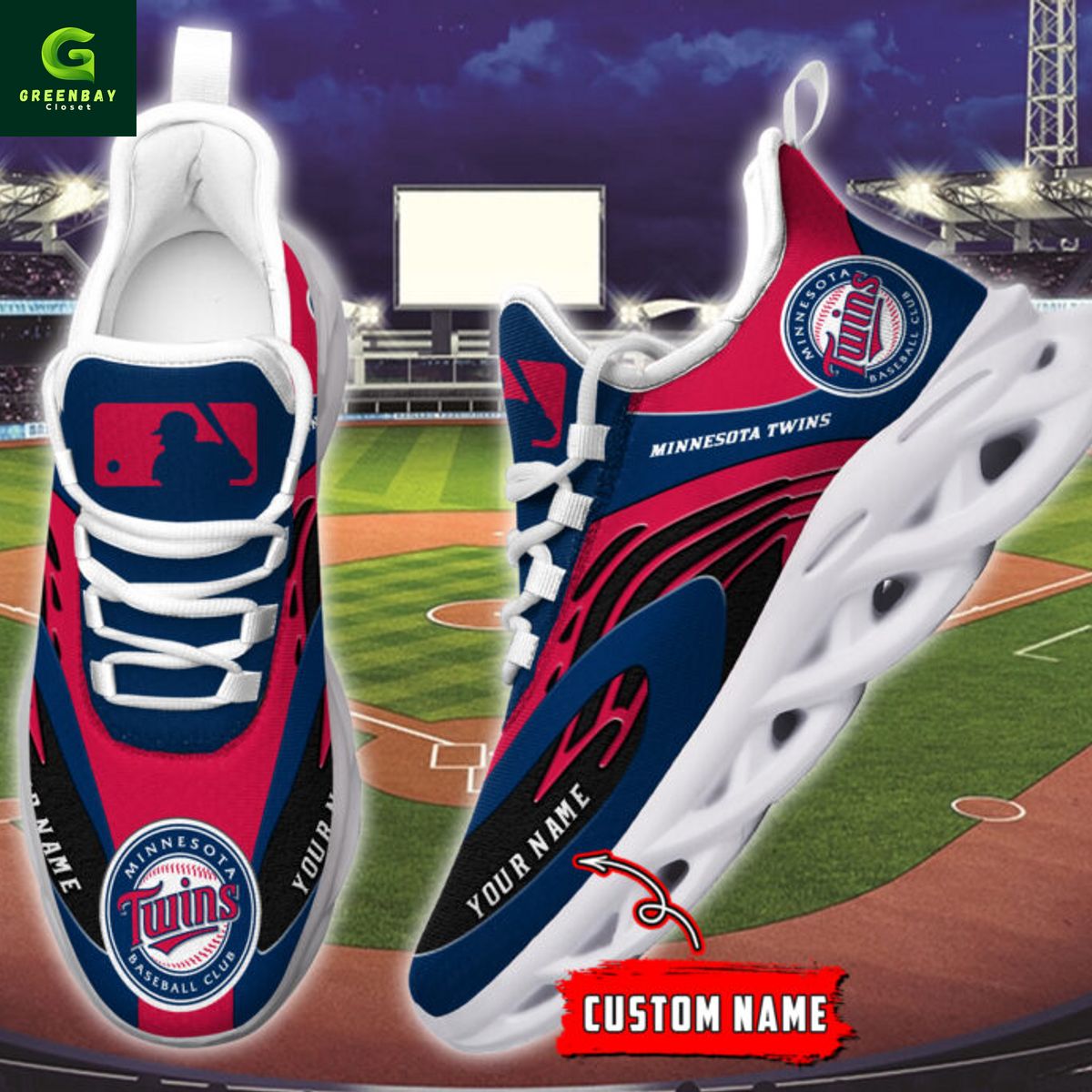 Ideafootwear Minnesota Twins Max Soul Shoes Sneakers For Men And Women