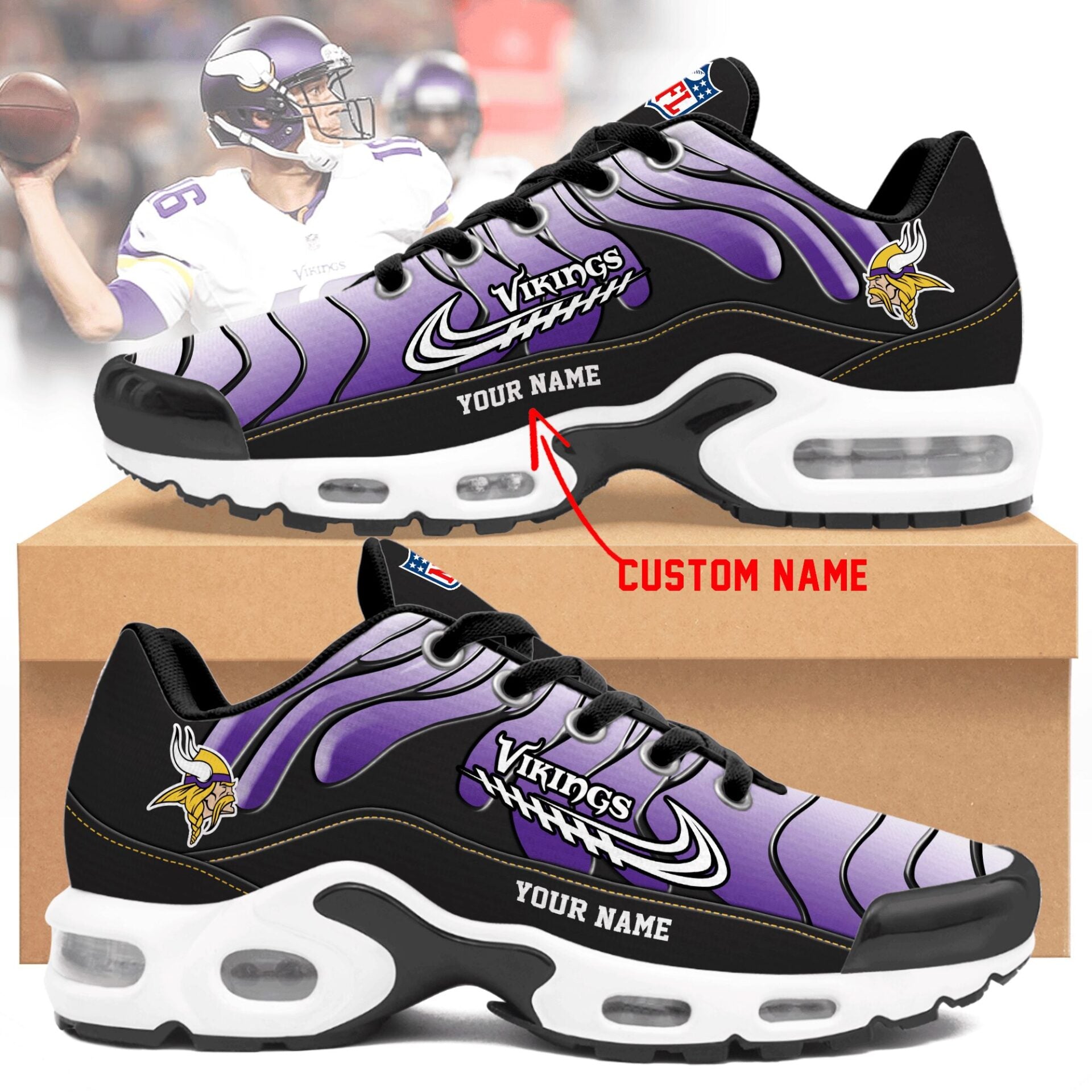 Ideafootwear Minnesota Vikings TN Shoes Sneakers For Men And Women