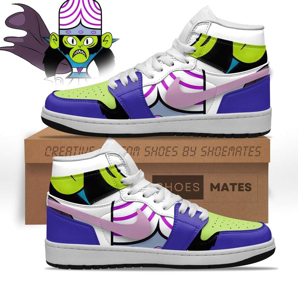 Ideafootwear Mojo Jojo The Powerpuff Girls AJ1 High Sneakers Shoes For Men And Women