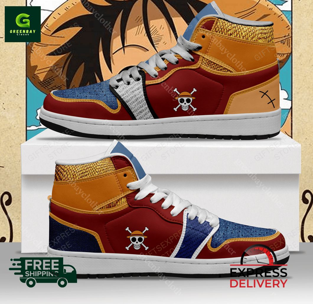 Ideafootwear Monkey D. Luffy AJ1 High Sneakers Shoes For Men And Women