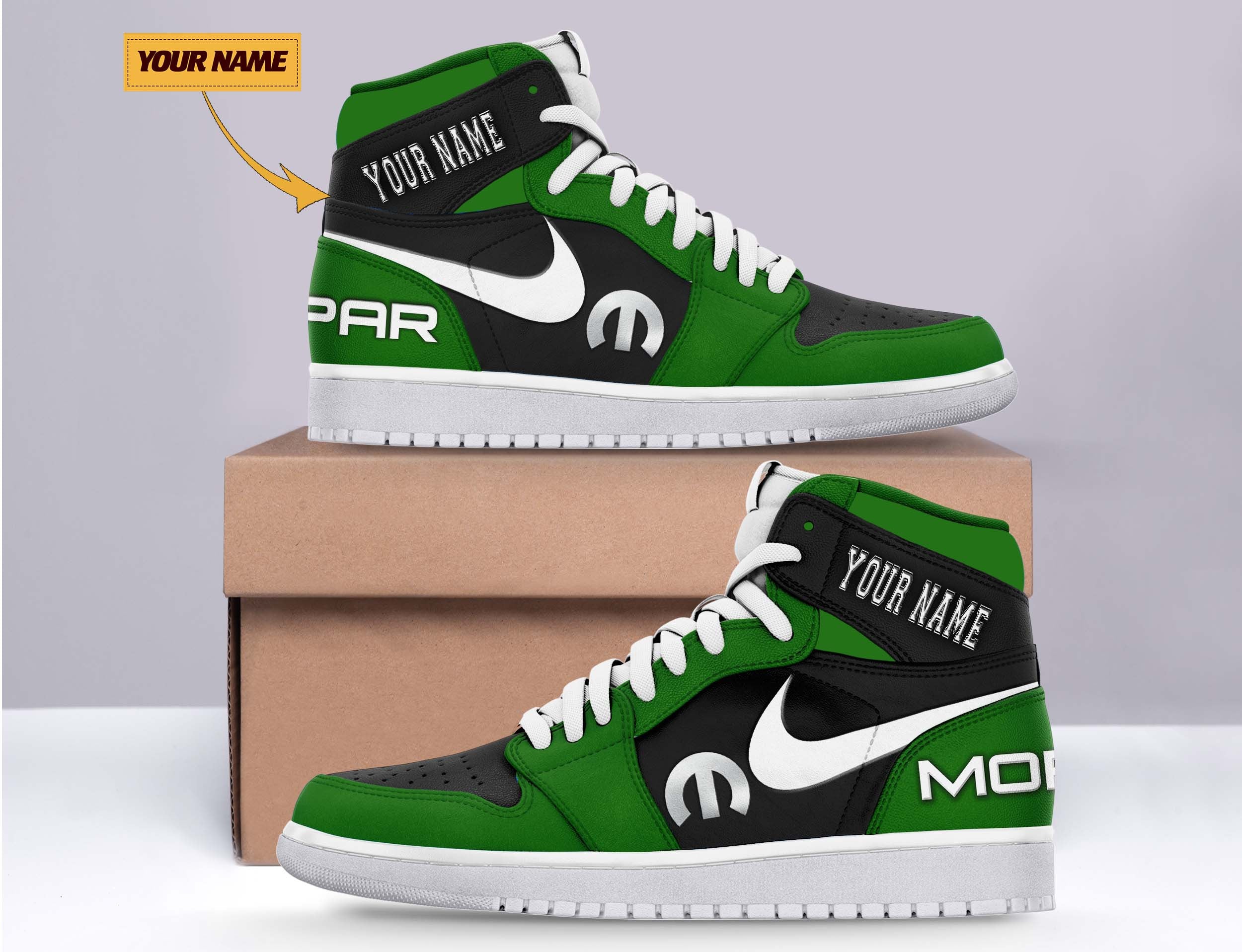 Ideafootwear Mopar AJ1 High Sneakers Shoes For Men And Women