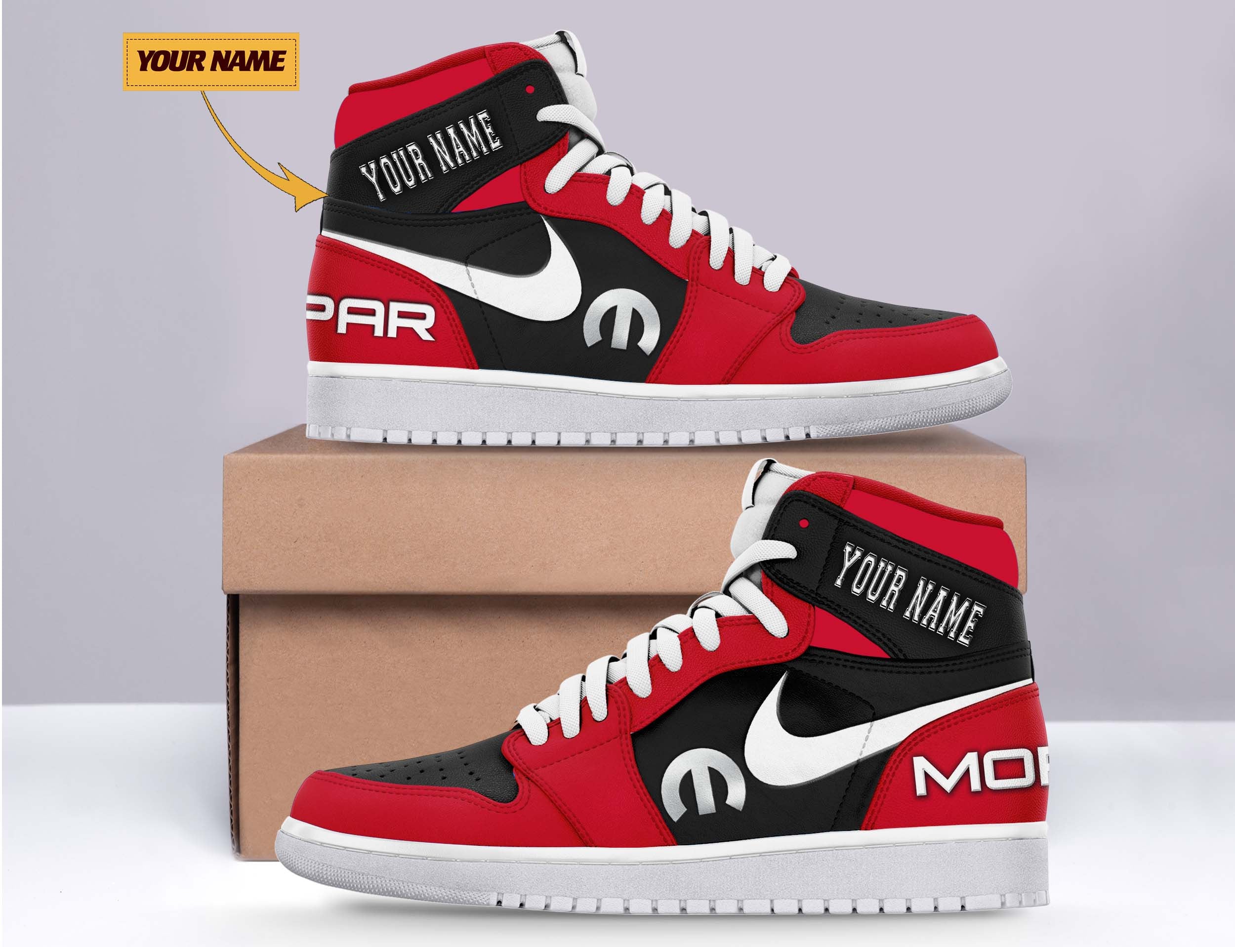 Ideafootwear Mopar AJ1 High Sneakers Shoes For Men And Women