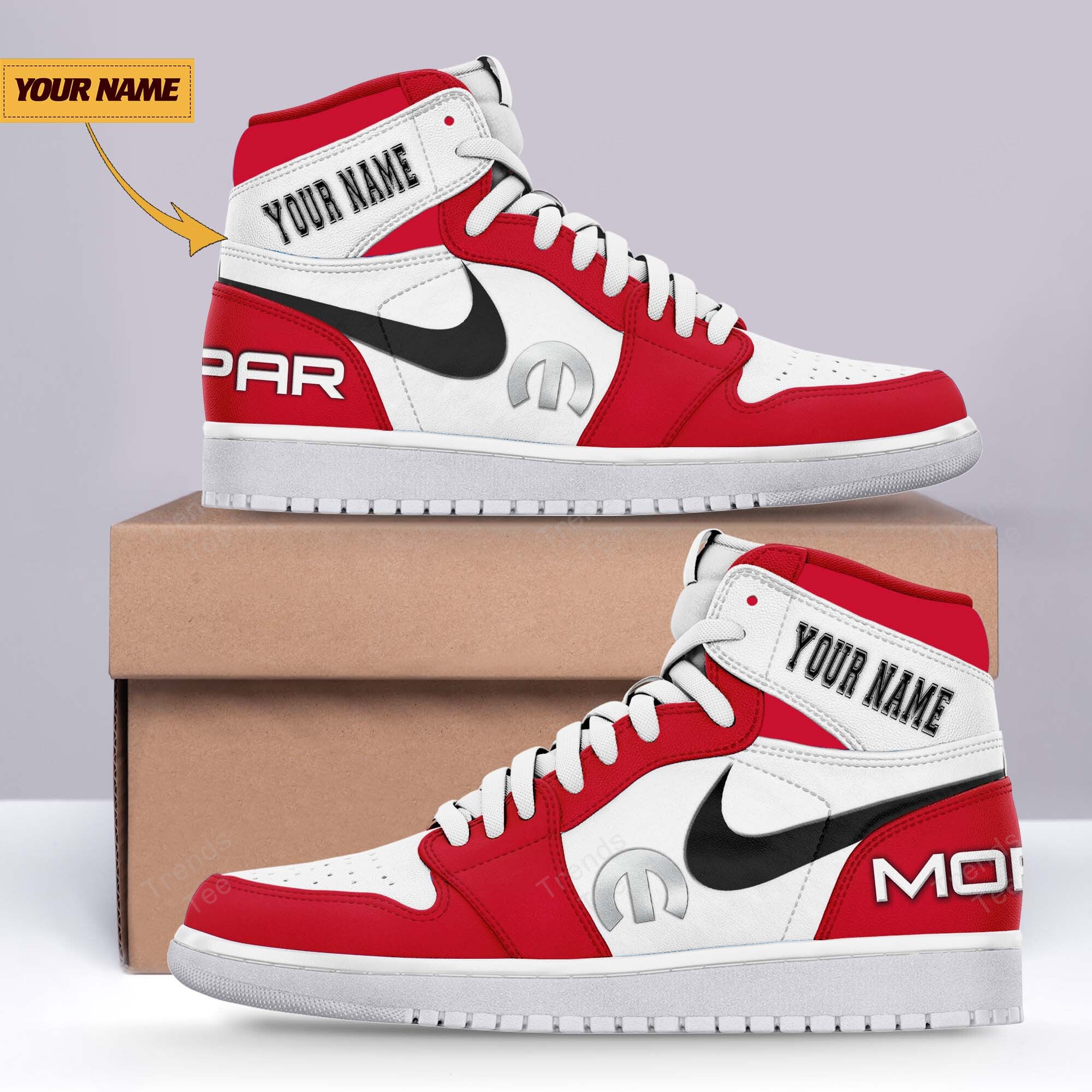 Ideafootwear Mopar AJ1 High Sneakers Shoes For Men And Women