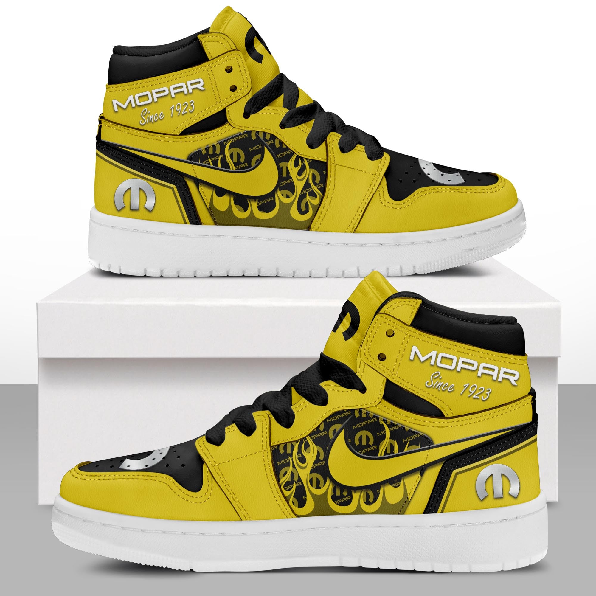 Ideafootwear Mopar AJ1 High Sneakers Shoes For Men And Women