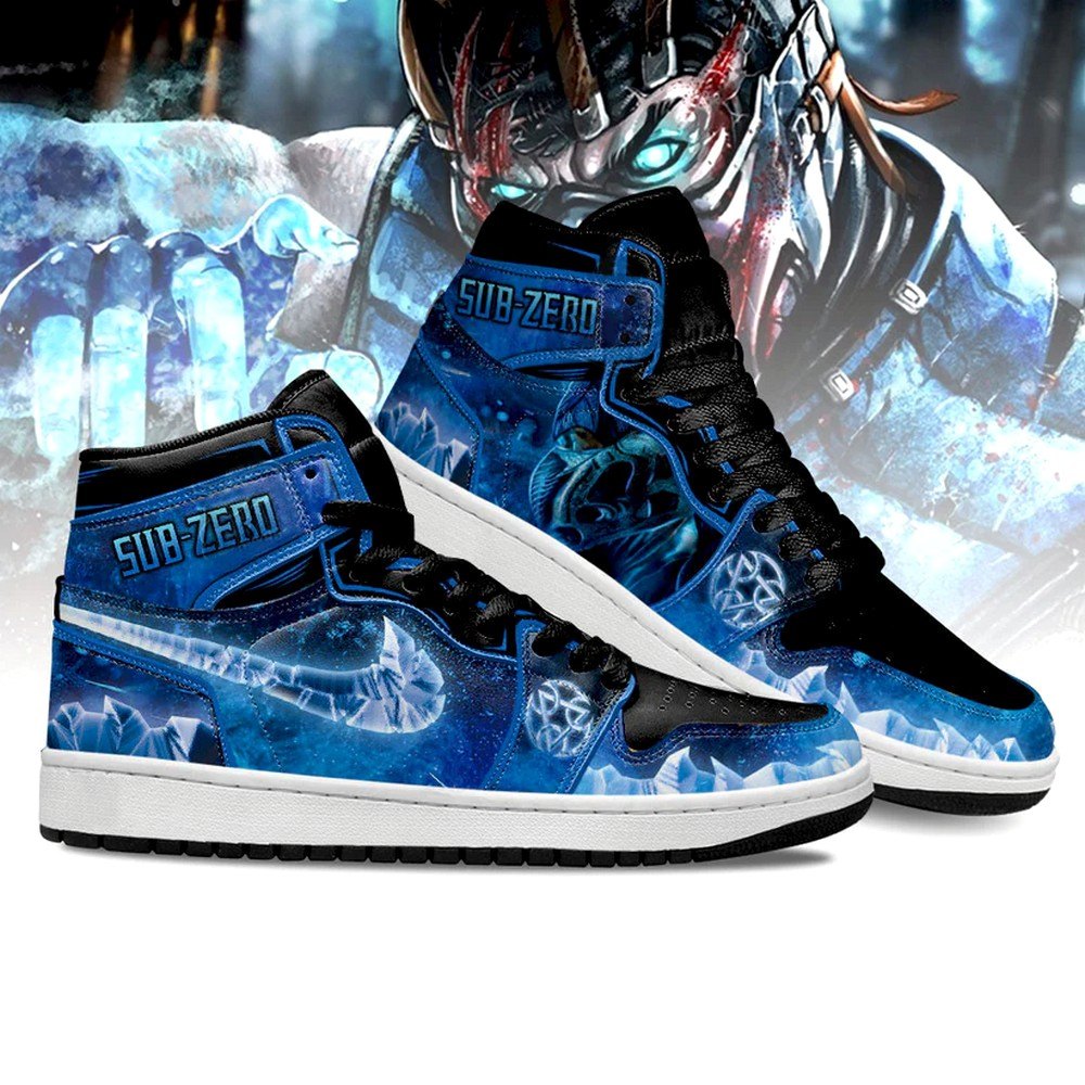Ideafootwear Mortal Kombat Sub-zero AJ1 High Sneakers Shoes For Men And Women