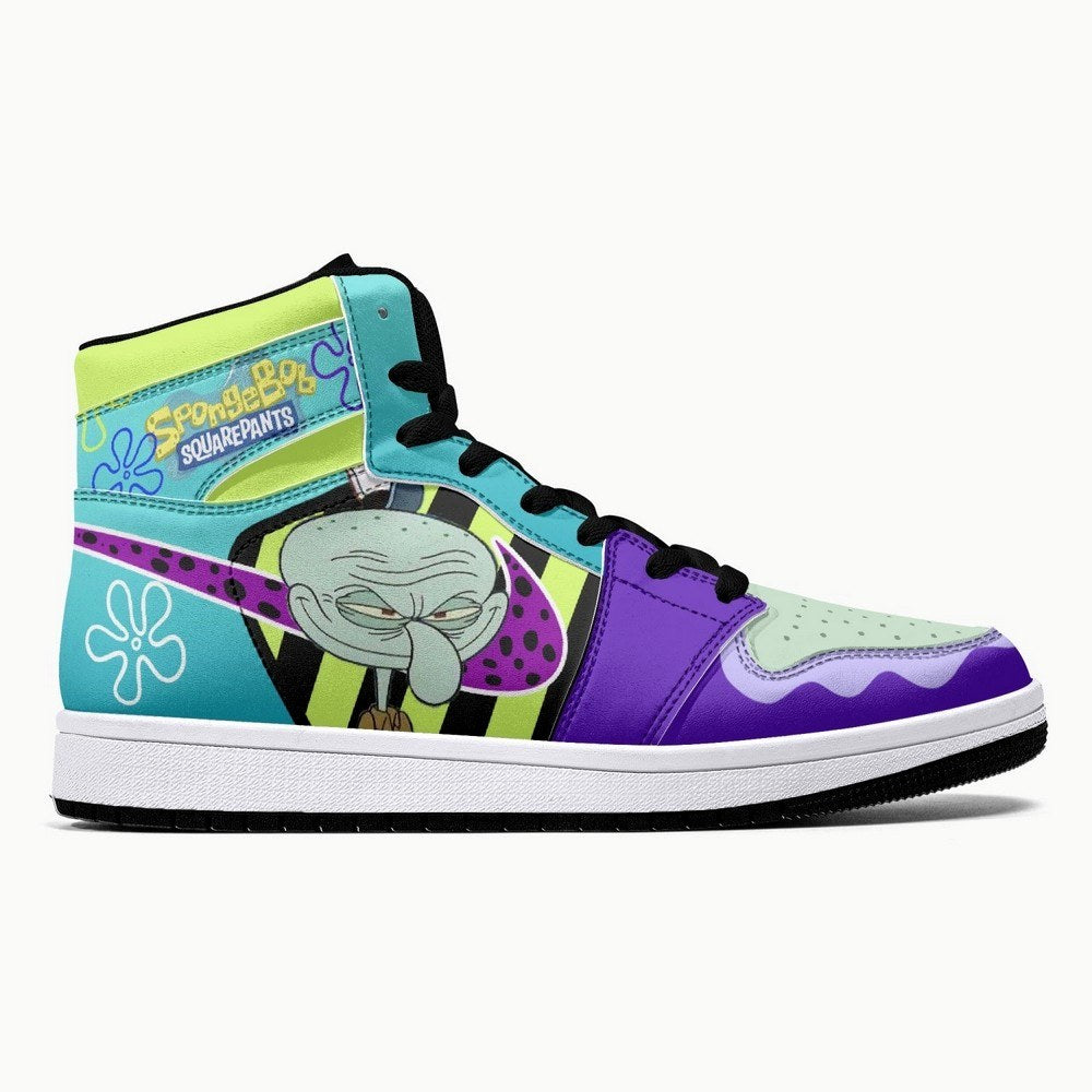 Ideafootwear Mr. Squidward AJ1 High Sneakers Shoes For Men And Women