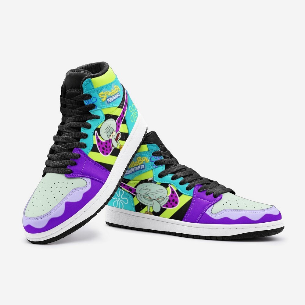 Ideafootwear Mr. Squidward Q AJ1 High Sneakers Shoes For Men And Women