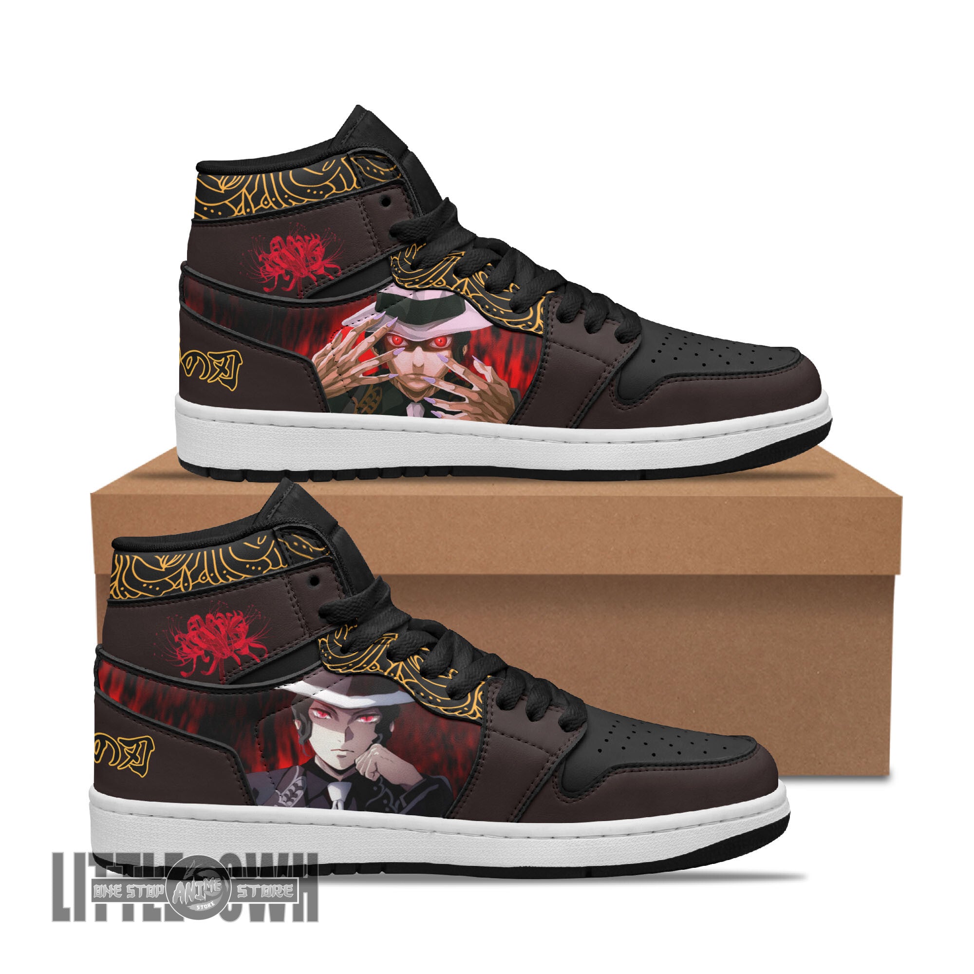Ideafootwear Muzan Kibutsuji AJ1 High Sneakers Shoes For Men And Women