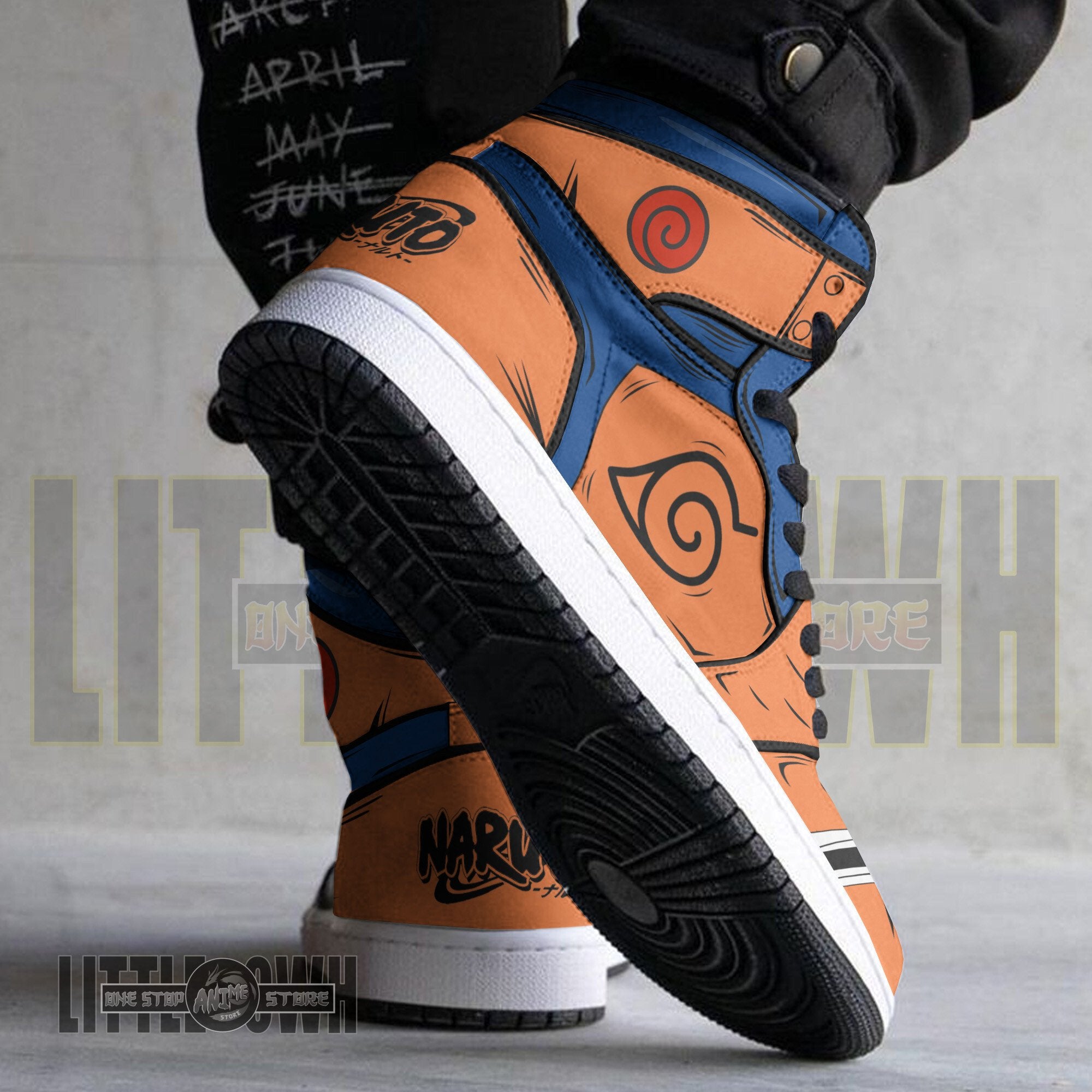 Ideafootwear Naruto Kid AJ1 High Sneakers Shoes For Men And Women