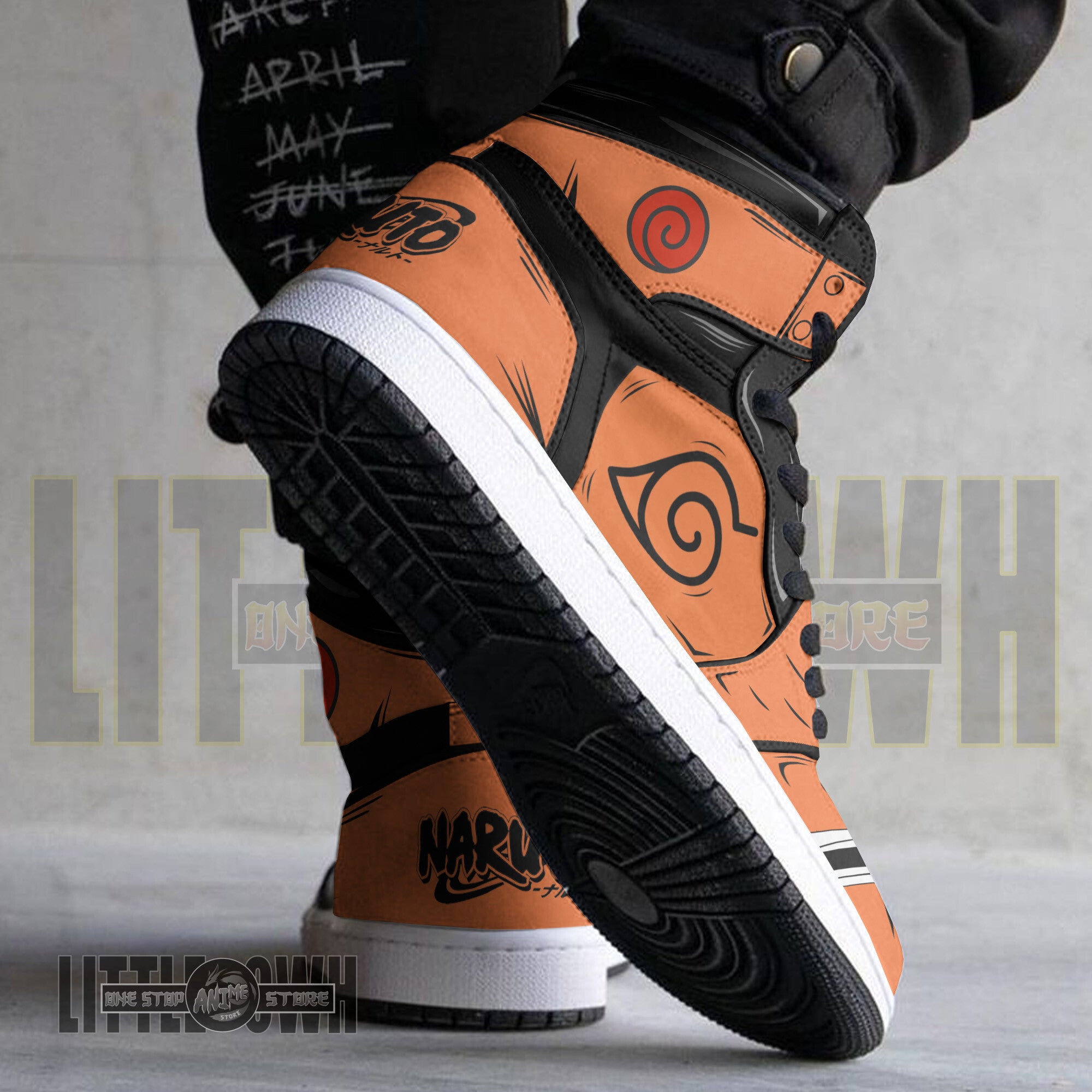 Ideafootwear Naruto Shippuden AJ1 High Sneakers Shoes For Men And Women