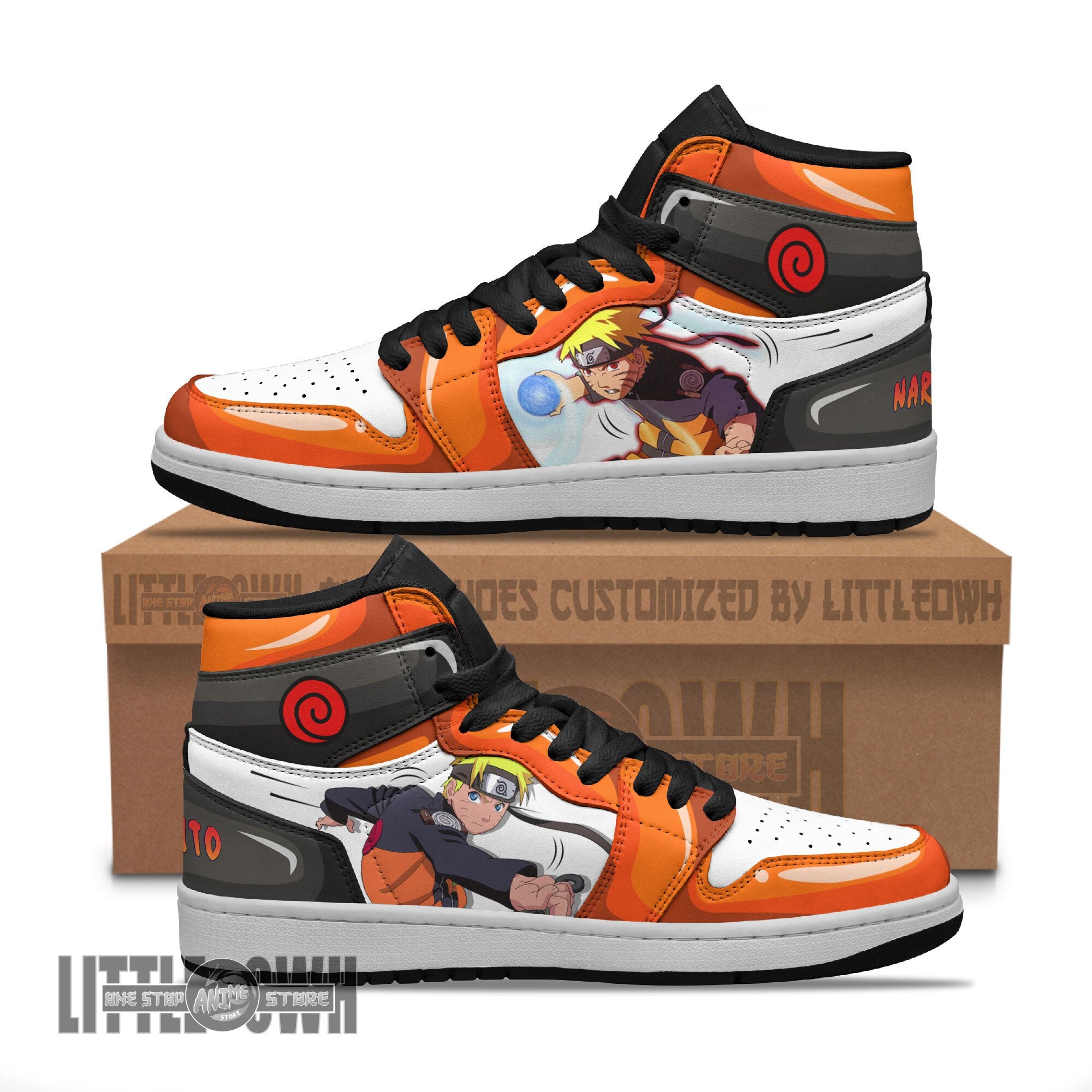 Ideafootwear Naruto Uzumaki AJ1 High Sneakers Shoes For Men And Women