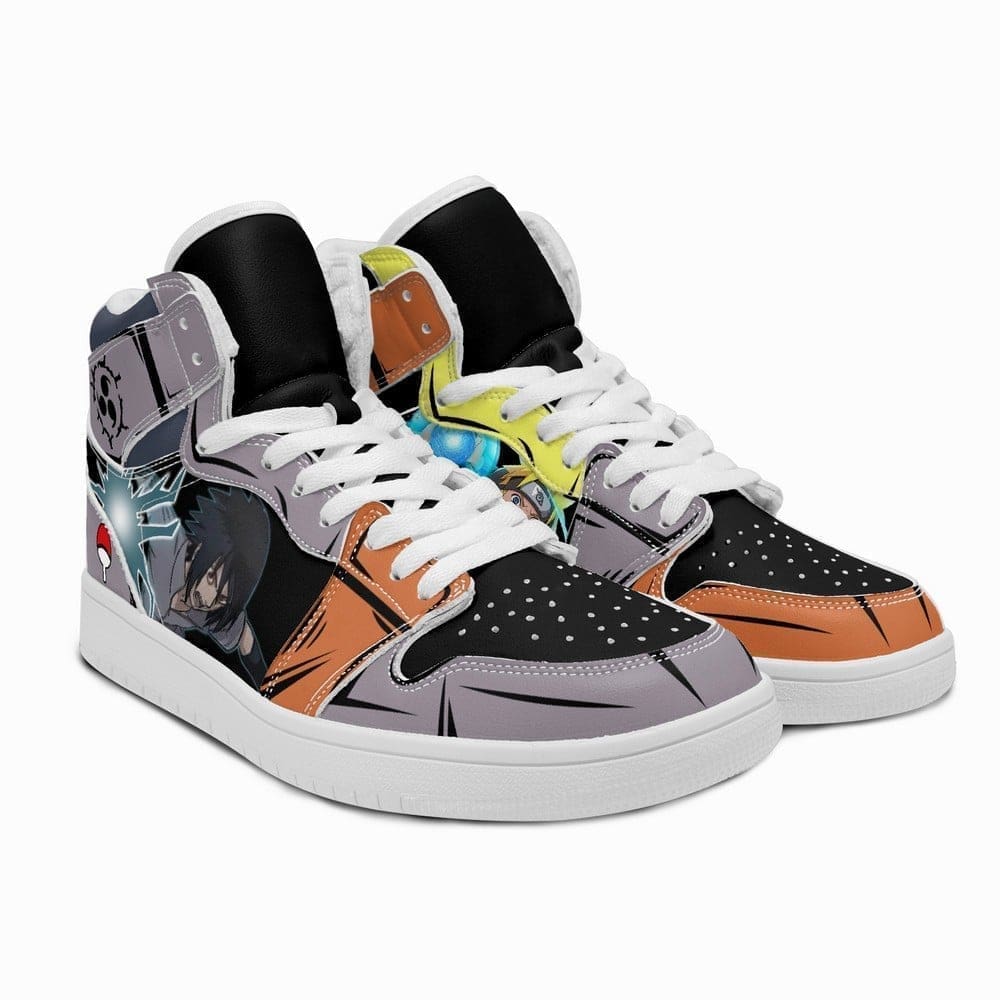 Ideafootwear Naruto vs Sasuke AJ1 High Sneakers Shoes For Men And Women