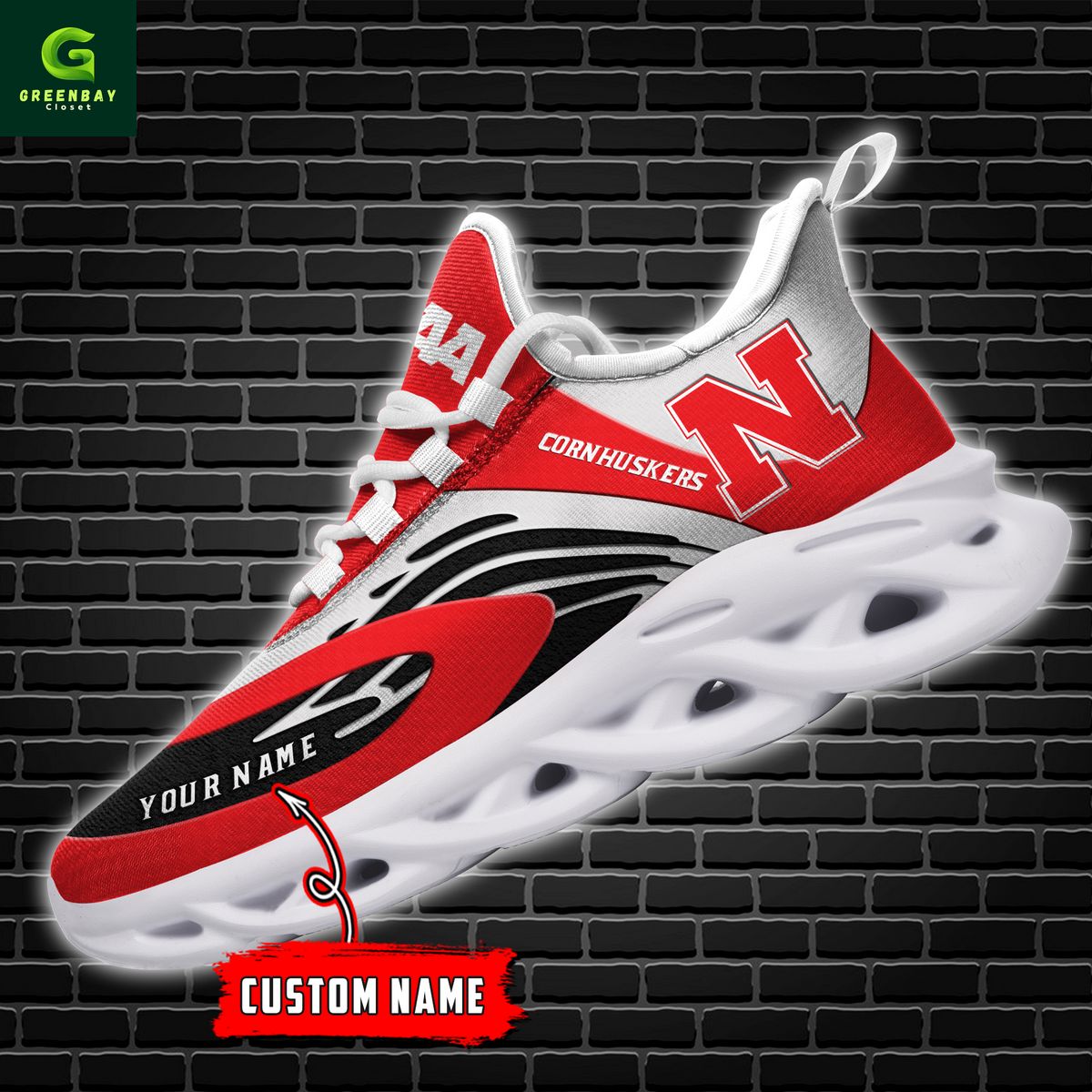 Ideafootwear Nebraska Cornhuskers Max Soul Shoes Sneakers For Men And Women