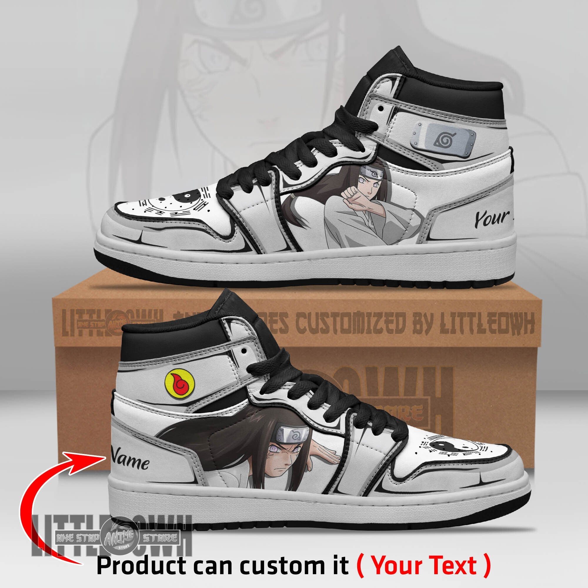 Ideafootwear Neji Hyuga AJ1 High Sneakers Shoes For Men And Women
