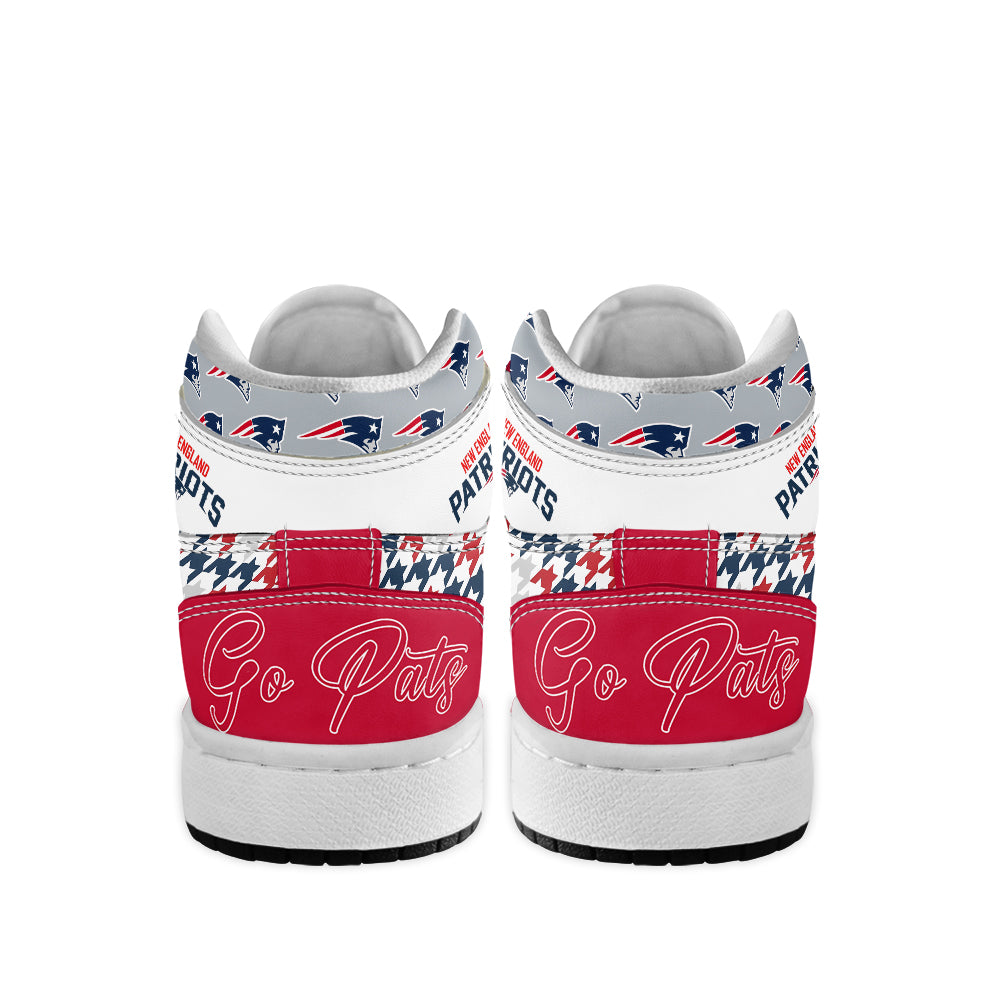 Ideafootwear New England Patriots AJ1 High Sneakers Shoes For Men And Women