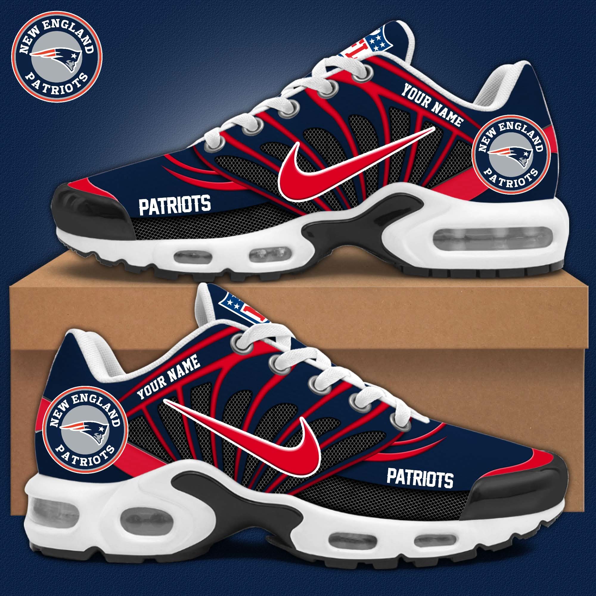 Ideafootwear New England Patriots TN Shoes Sneakers For Men And Women