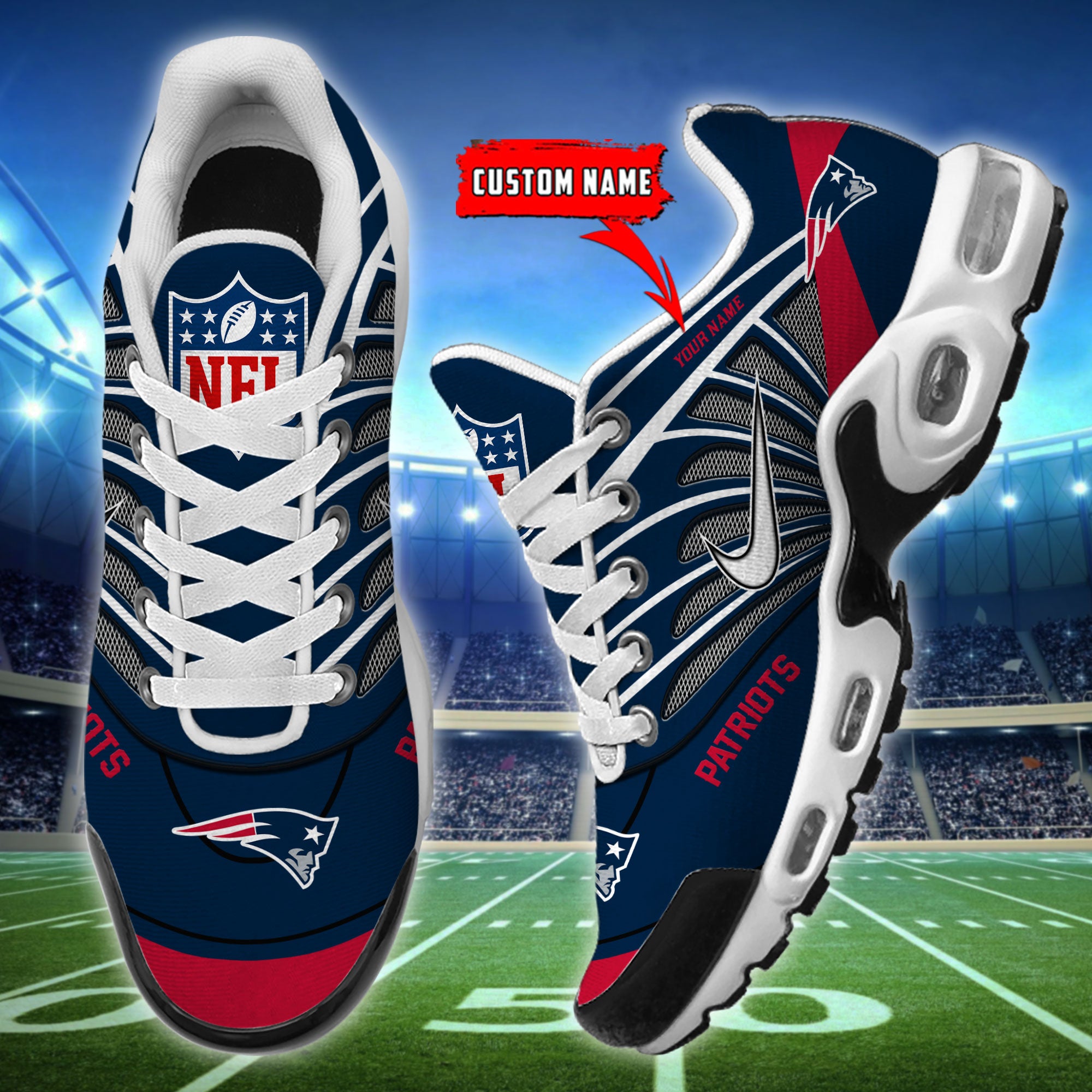 Ideafootwear New England Patriots TN Shoes Sneakers For Men And Women