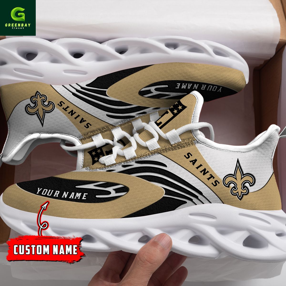 Ideafootwear New Orleans Saints Max Soul Shoes Sneakers For Men And Women