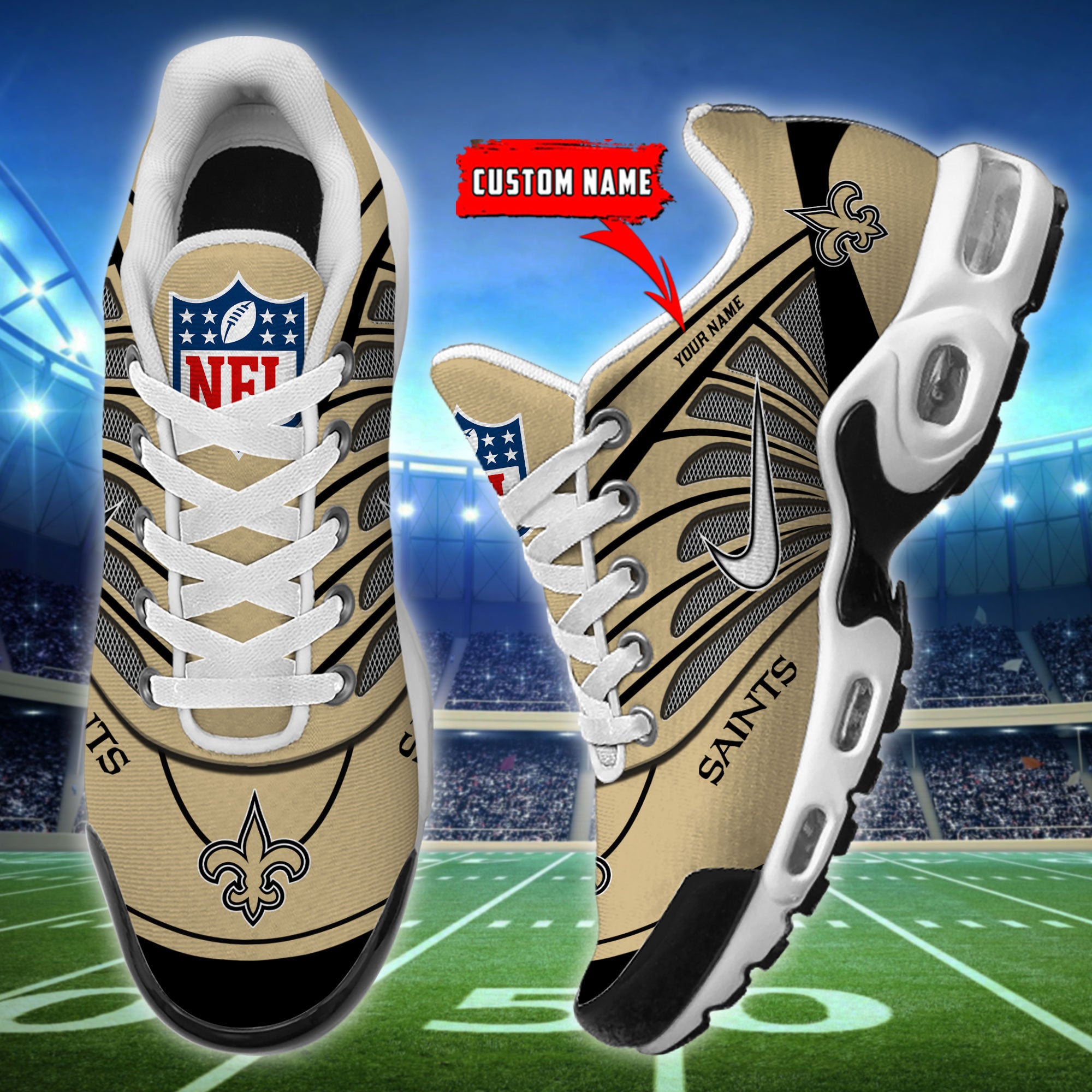 Ideafootwear New Orleans Saints TN Shoes Sneakers For Men And Women