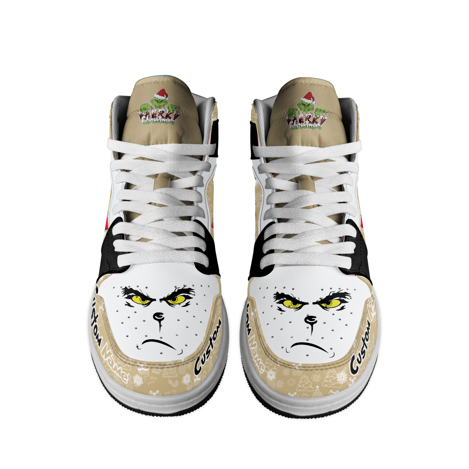 Ideafootwear New Orleans Saints x The Grinch x Christmas AJ1 High Sneakers Shoes For Men And Women