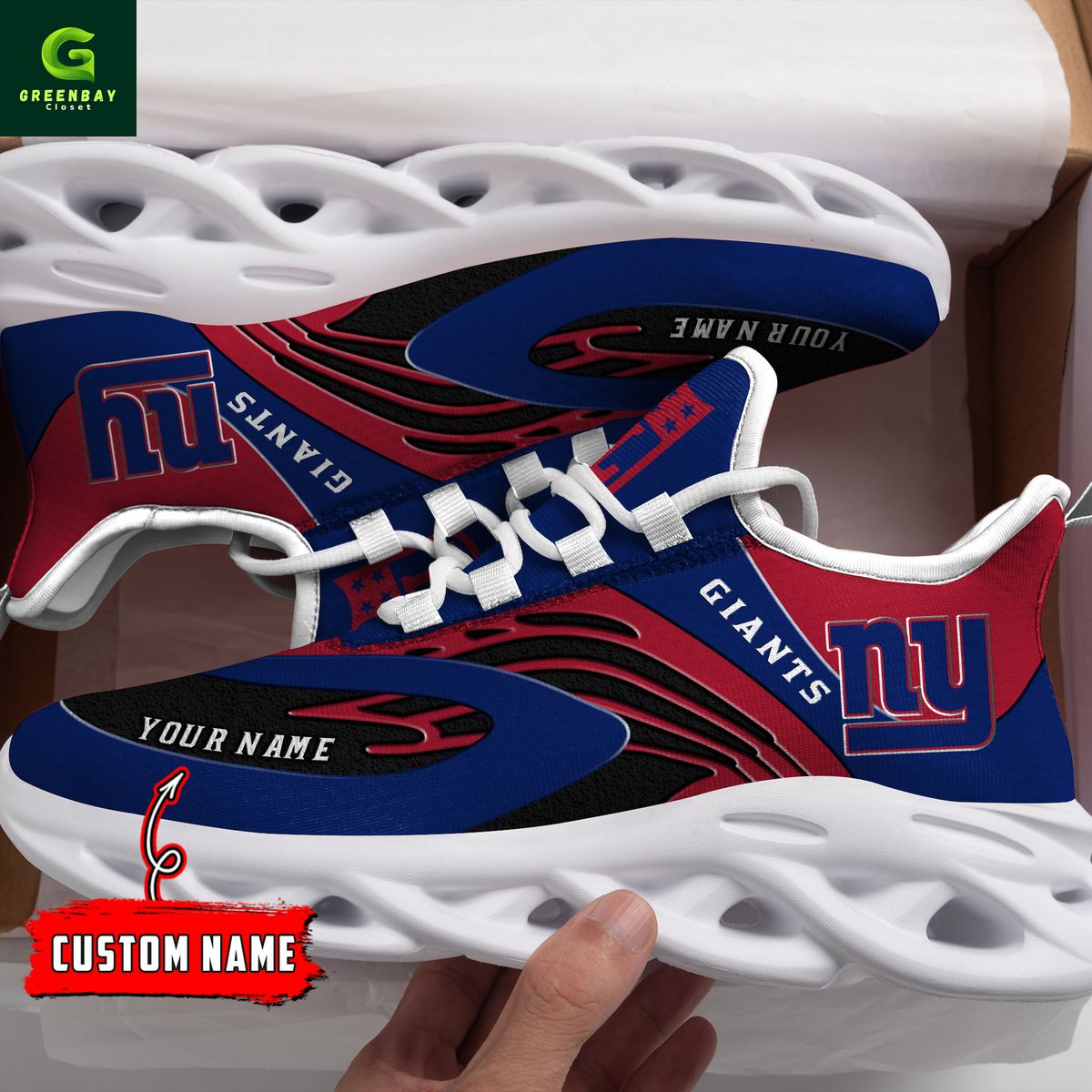 Ideafootwear New York Giants Max Soul Shoes Sneakers For Men And Women