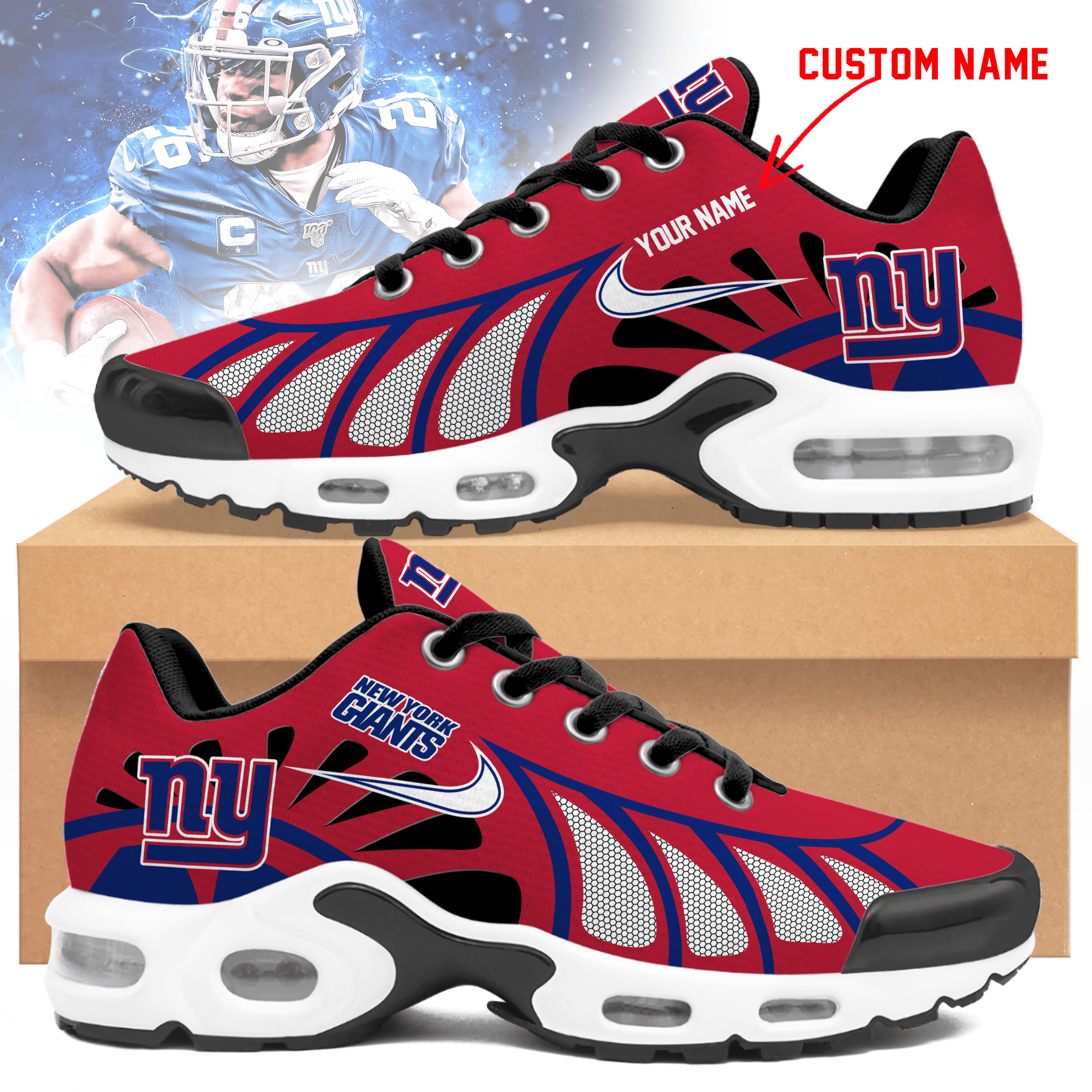 Ideafootwear New York Giants TN Shoes Sneakers For Men And Women