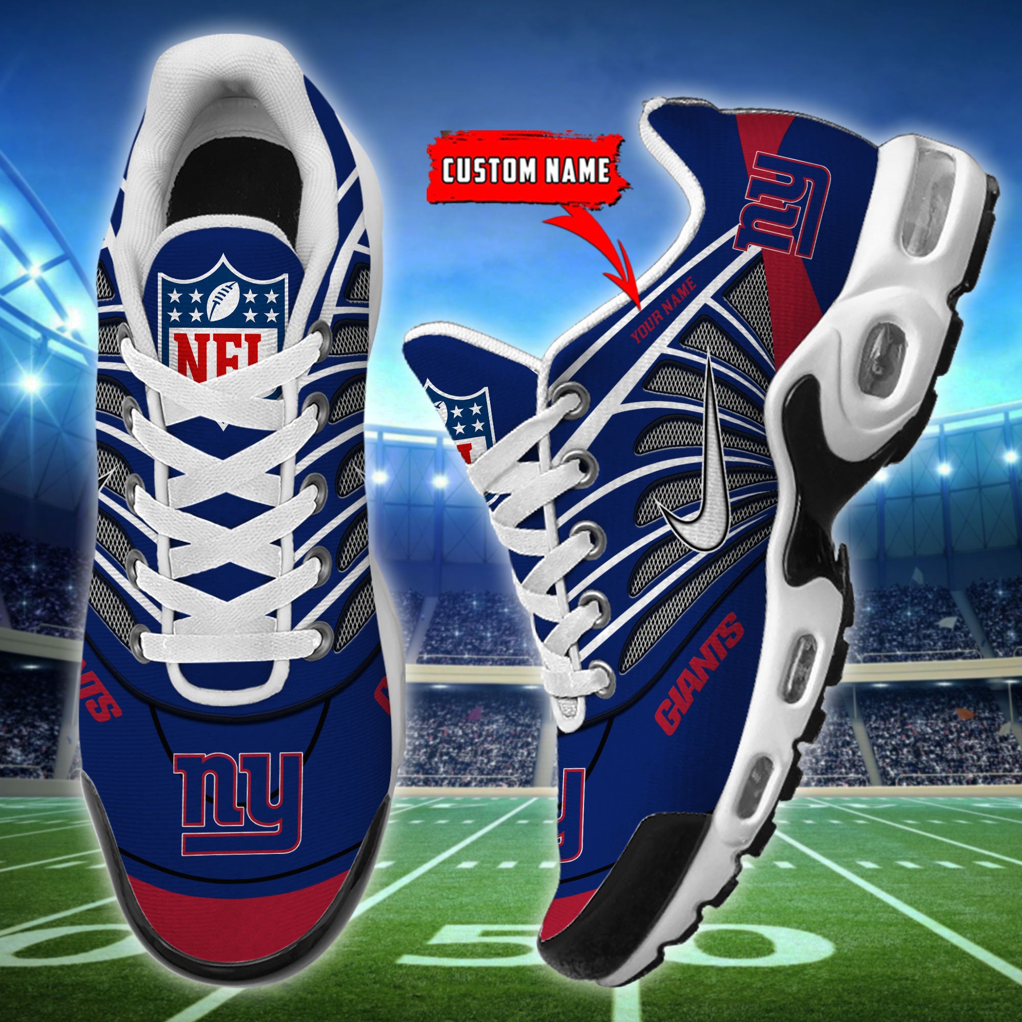 Ideafootwear New York Giants TN Shoes Sneakers For Men And Women